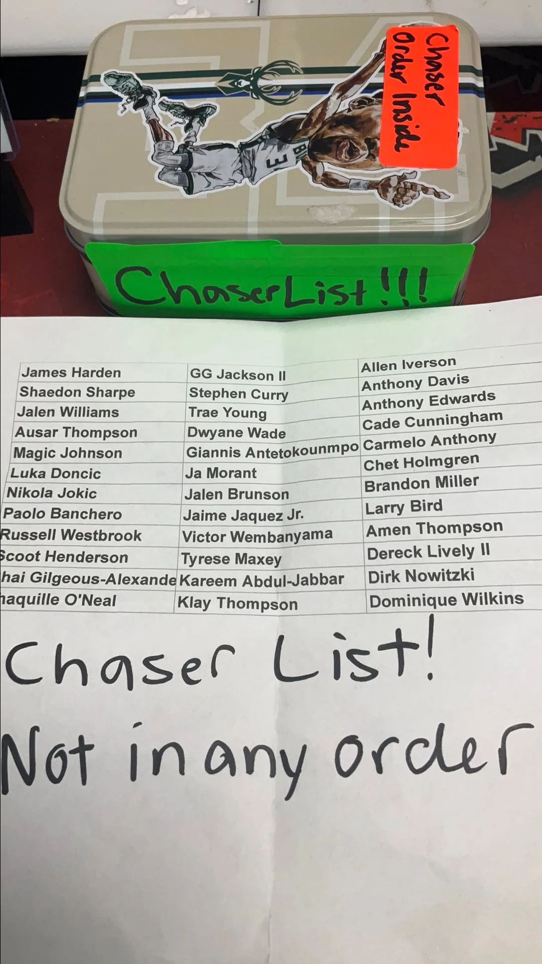 Product image for CHASER LIST NOT IN ORDER!! DO NOT BUY!!