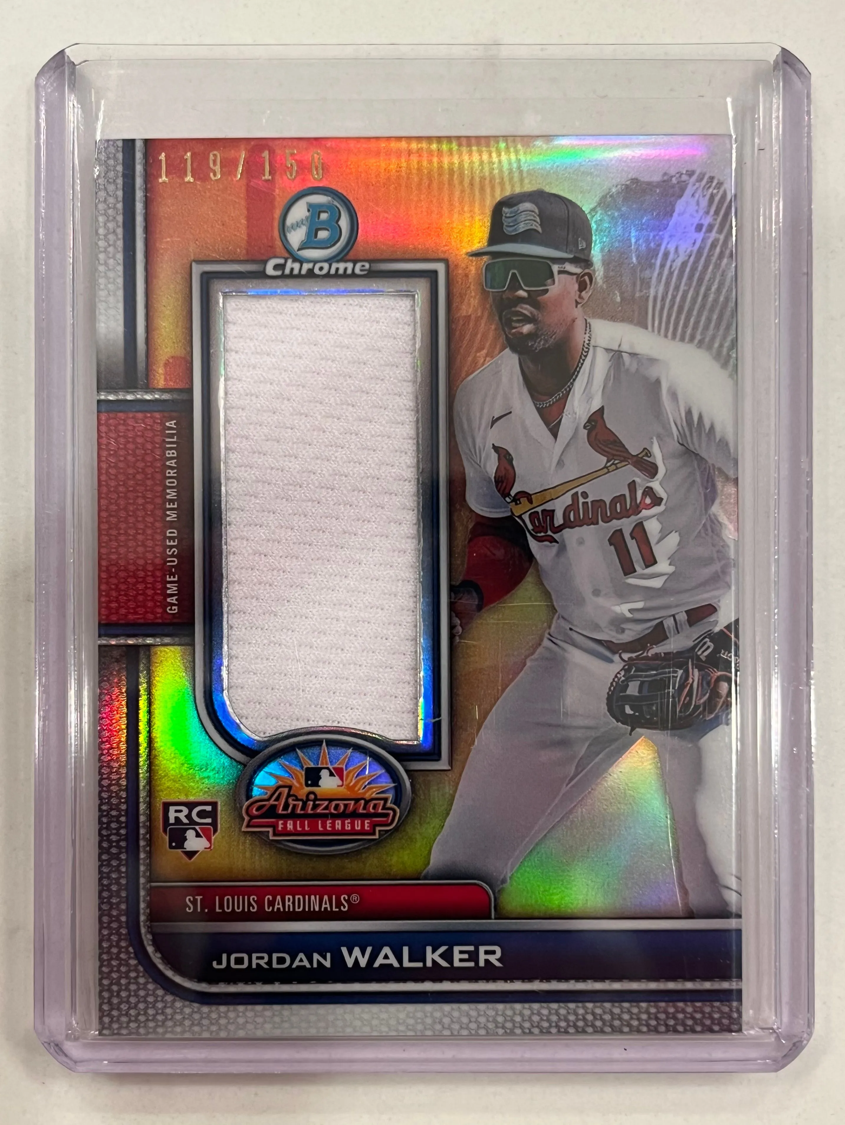 Product image for 2023 Bowman Chrome Jordan Walker RC AFL Patch 119/150