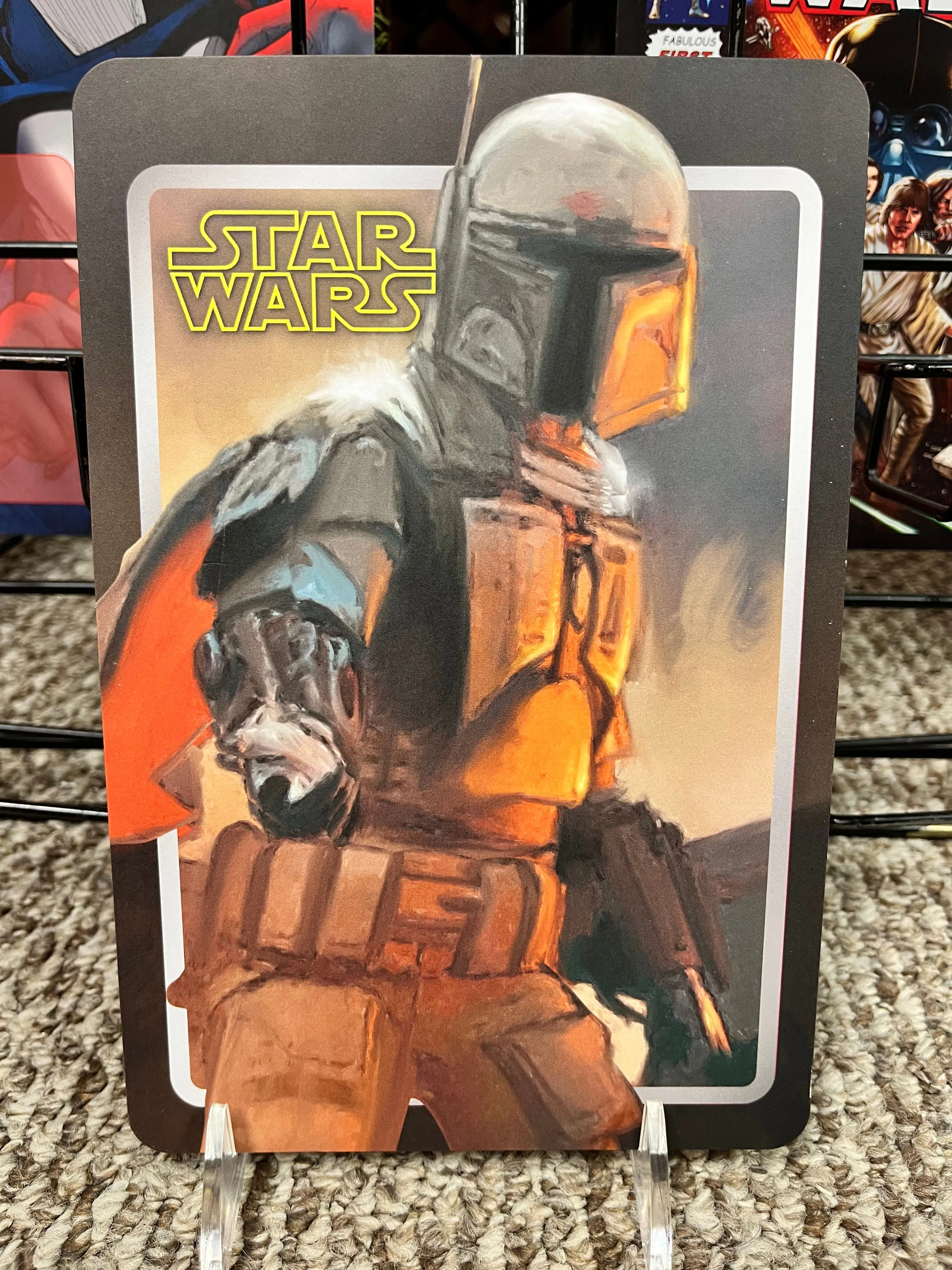 Product image for MBARTIST THE MANDALORIAN: BOUNTY HUNTER, TOY DISPLAY by James C. Mulligan 6” x 9”