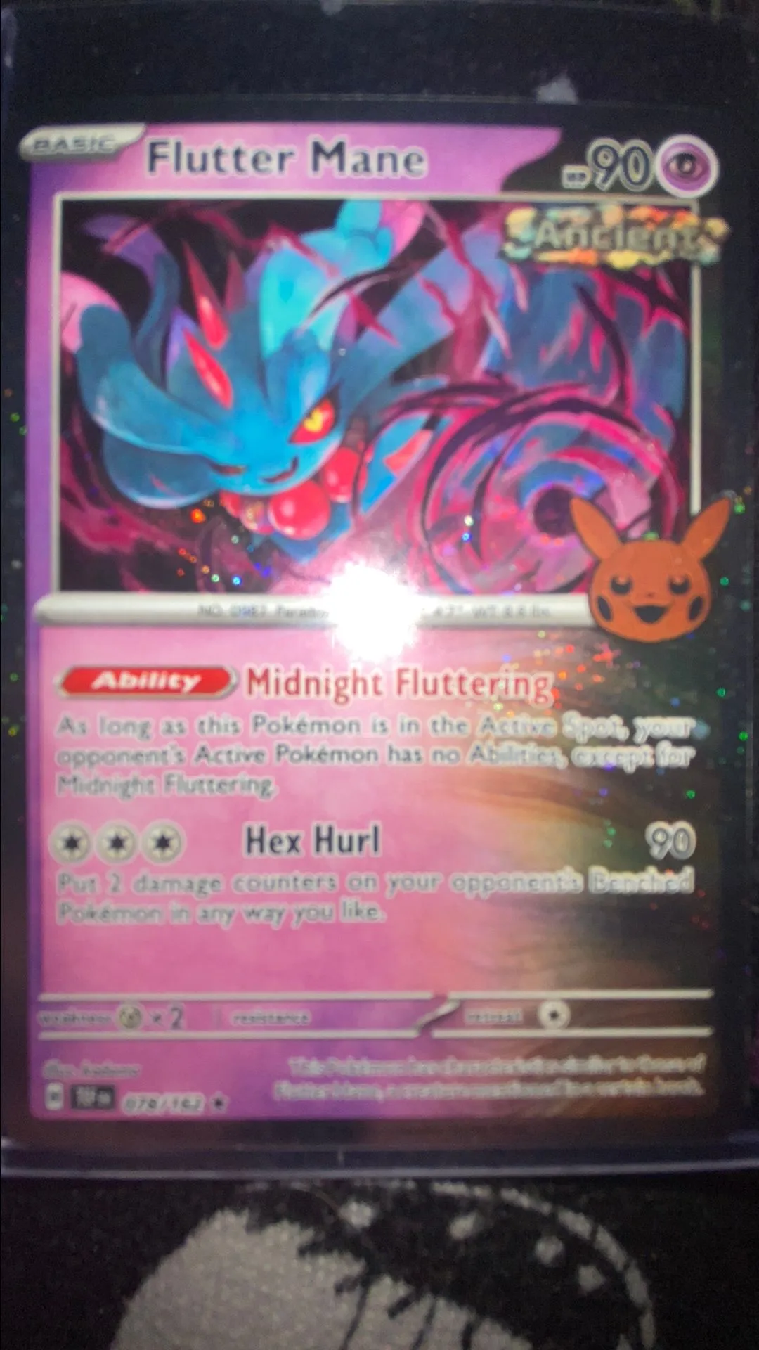 Pokmon Flutter Mane Trick or Trade BOOster 078/162 Cosmos Holo Swirl NM   Whatnot: Shop, Sell, Connect