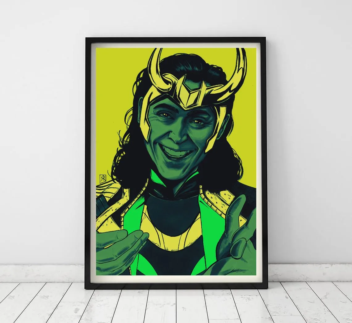 Product image for Loki A4 Poster - Art by Sam Rogers - Limited Edition Marvel Print - Avengers - Tom Hiddleston 