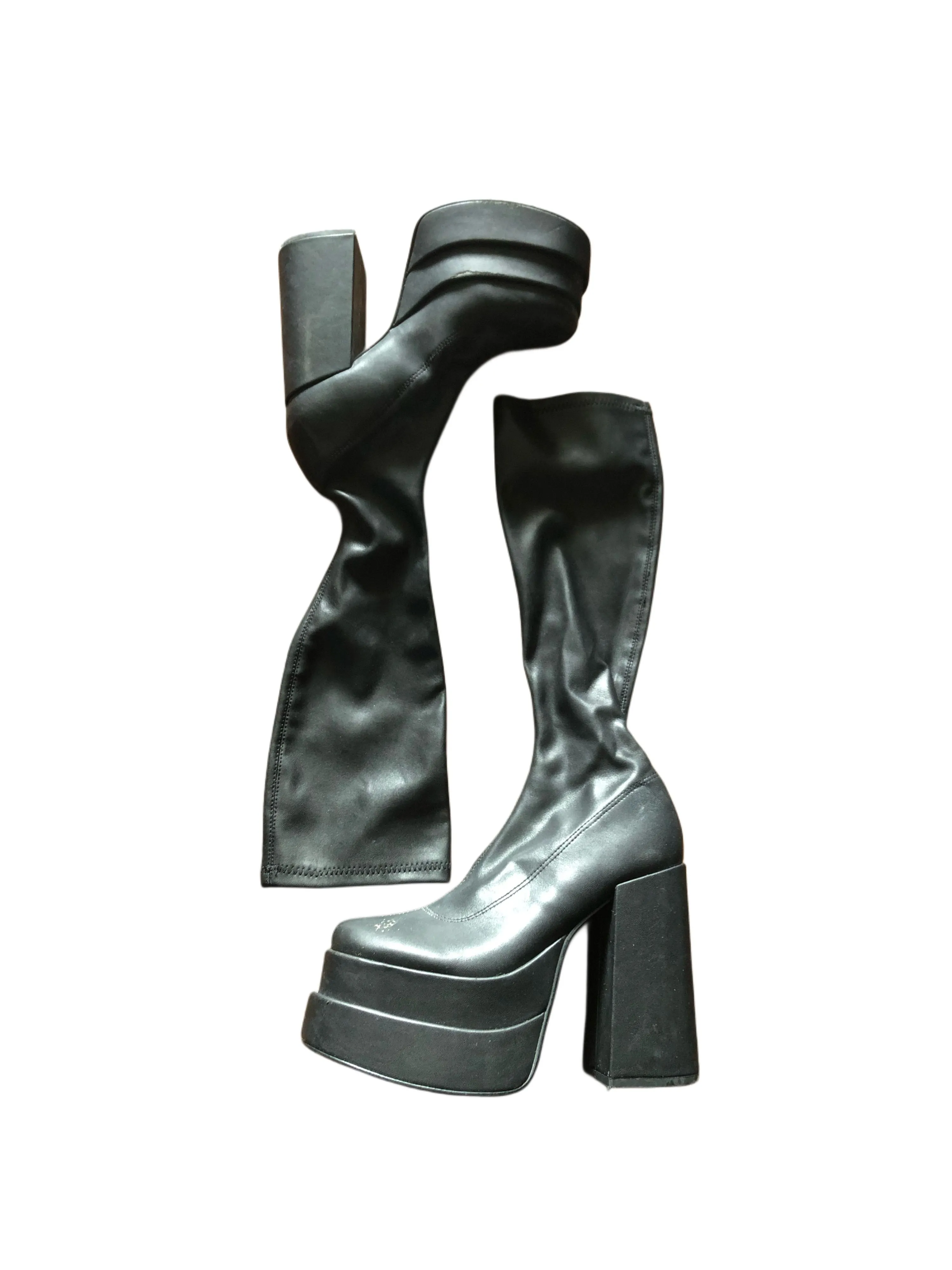 Crypto Black Unif Boots Crypto Unif Knee High Boots Steve Madden Cyprus  Platform Knee