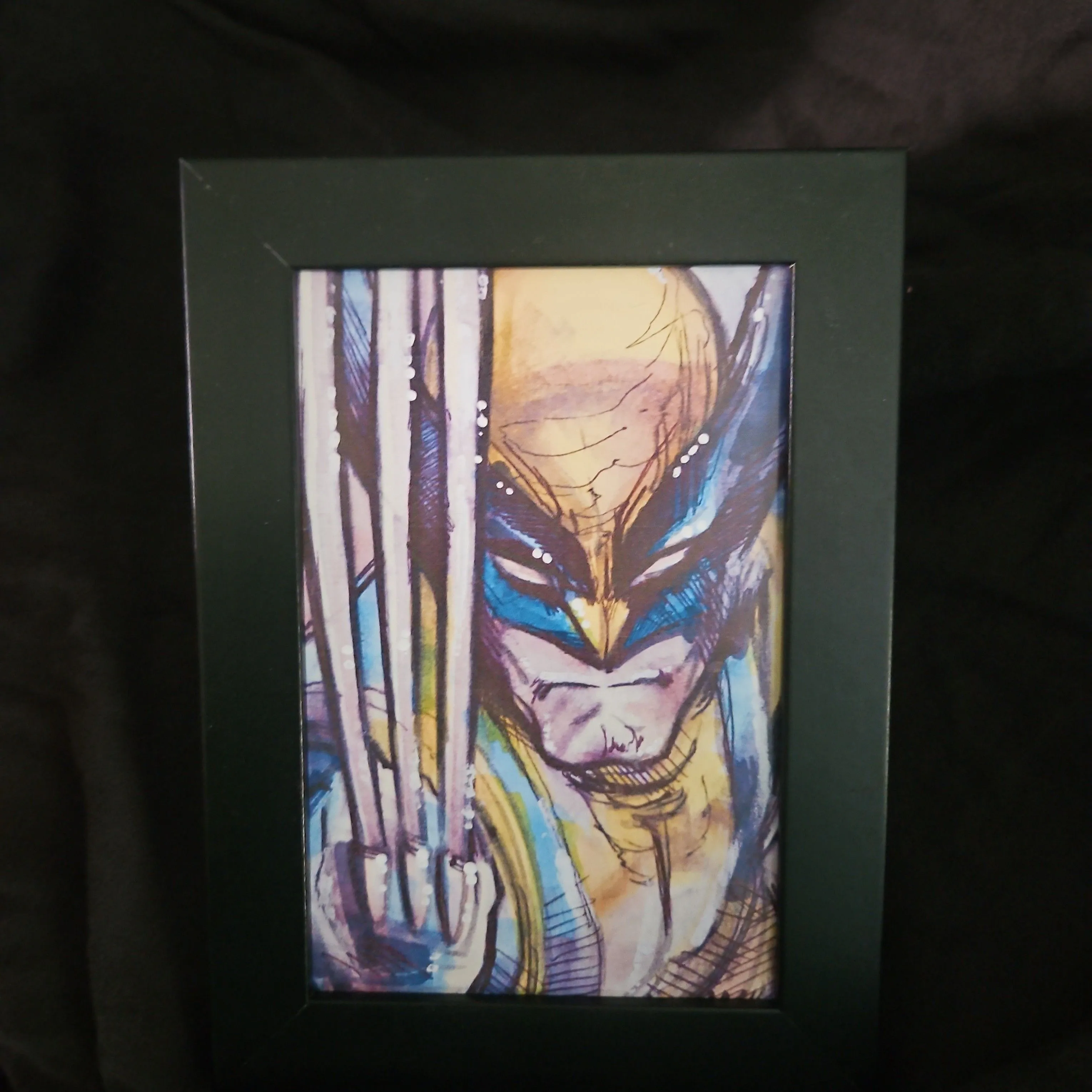 Product image for **PRINT-4×6**  "Wolverine Blades" & Frame/Stand. "No Fig"