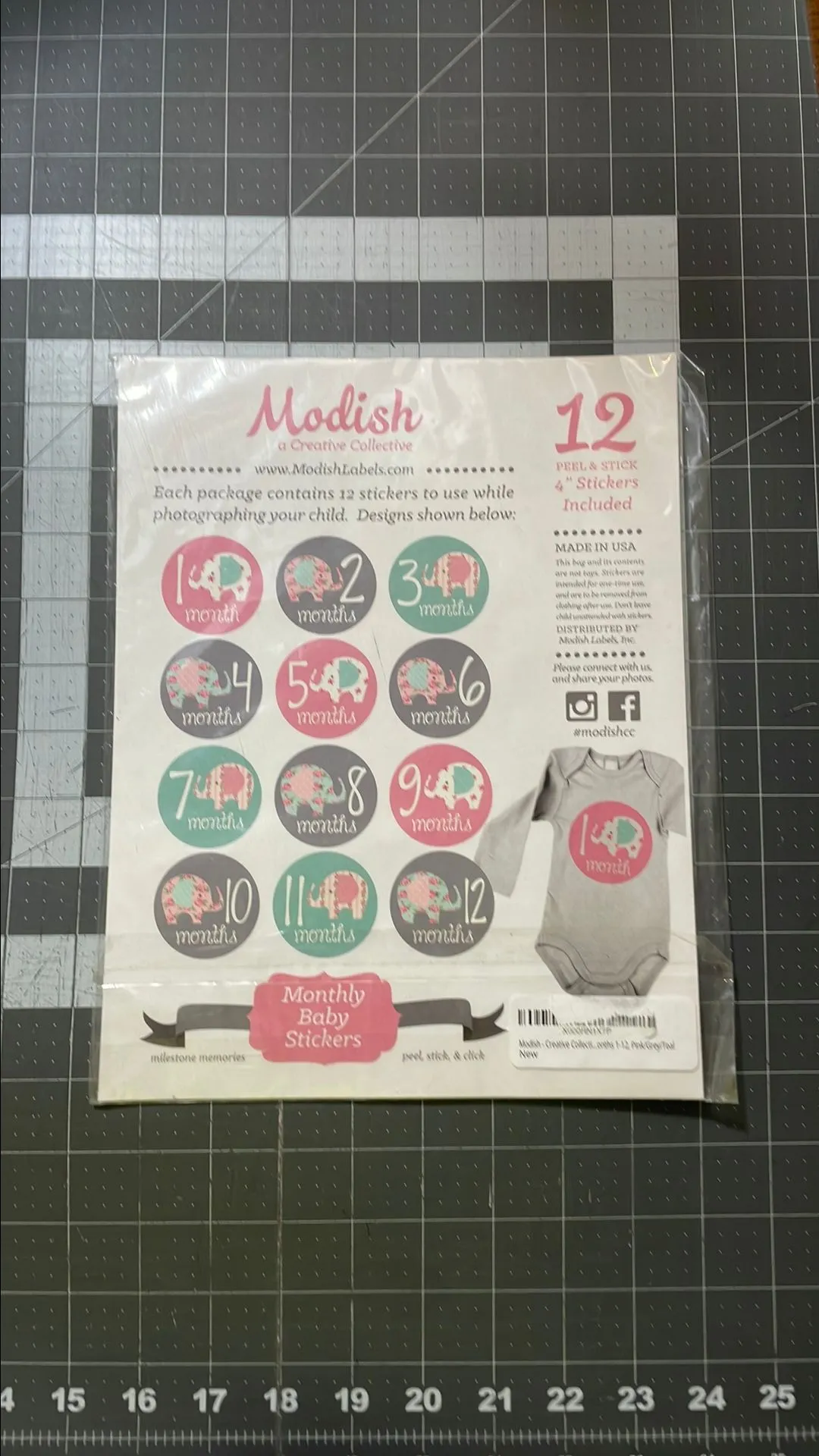 Product image for Bb1 Modish monthly baby stickers for photos