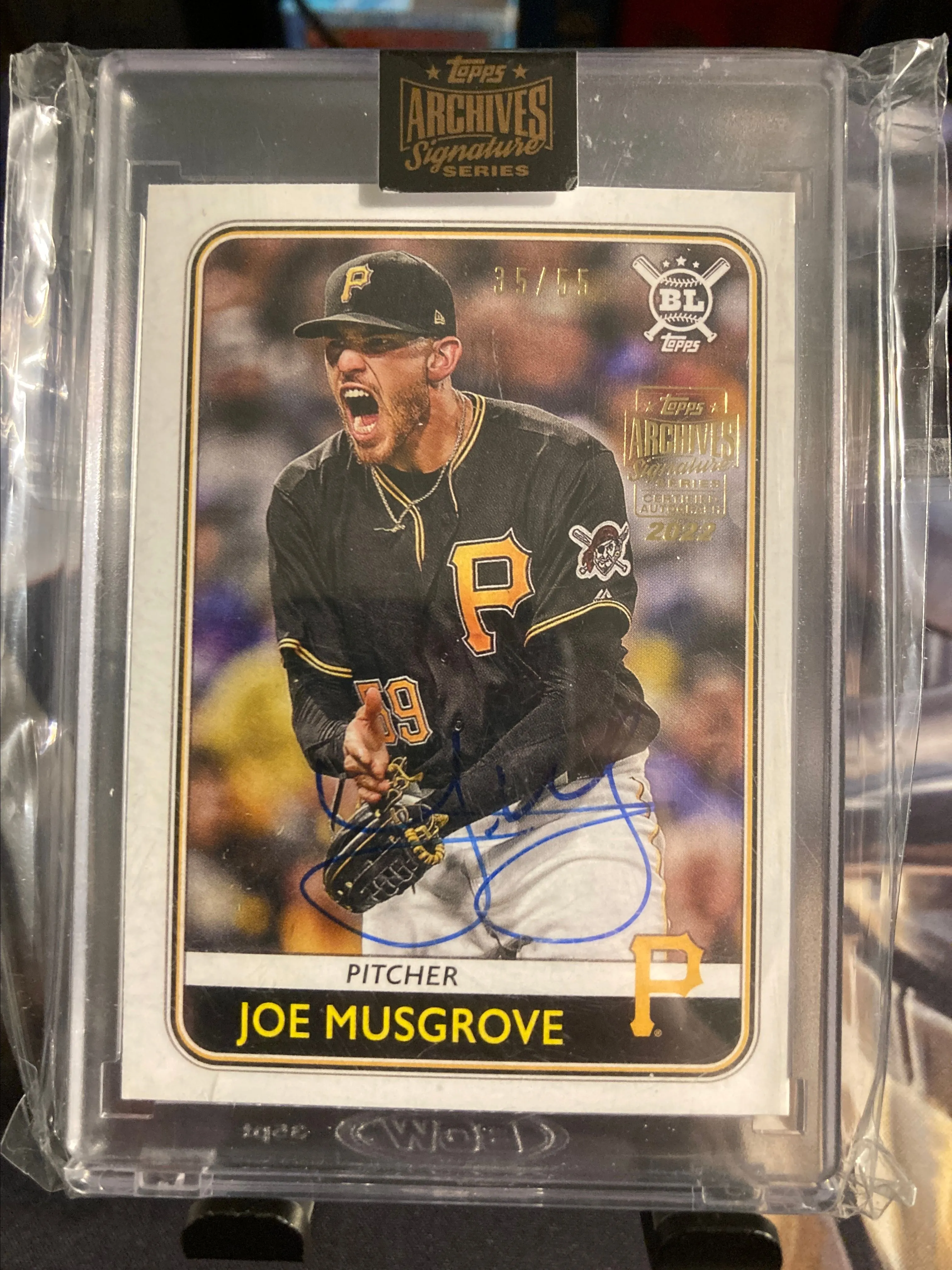 Product image for 2022 Topps Archives Joe Musgrove Encased Auto /55