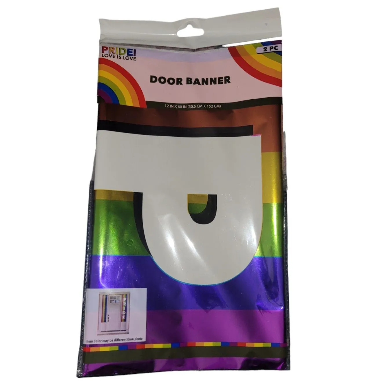 Product image for Pride METALLIC Rainbow Door Bannner NEW