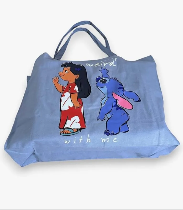 Product image for Disney Primark Stitch Canvas Bag ‘ Thanks for being weird with me’