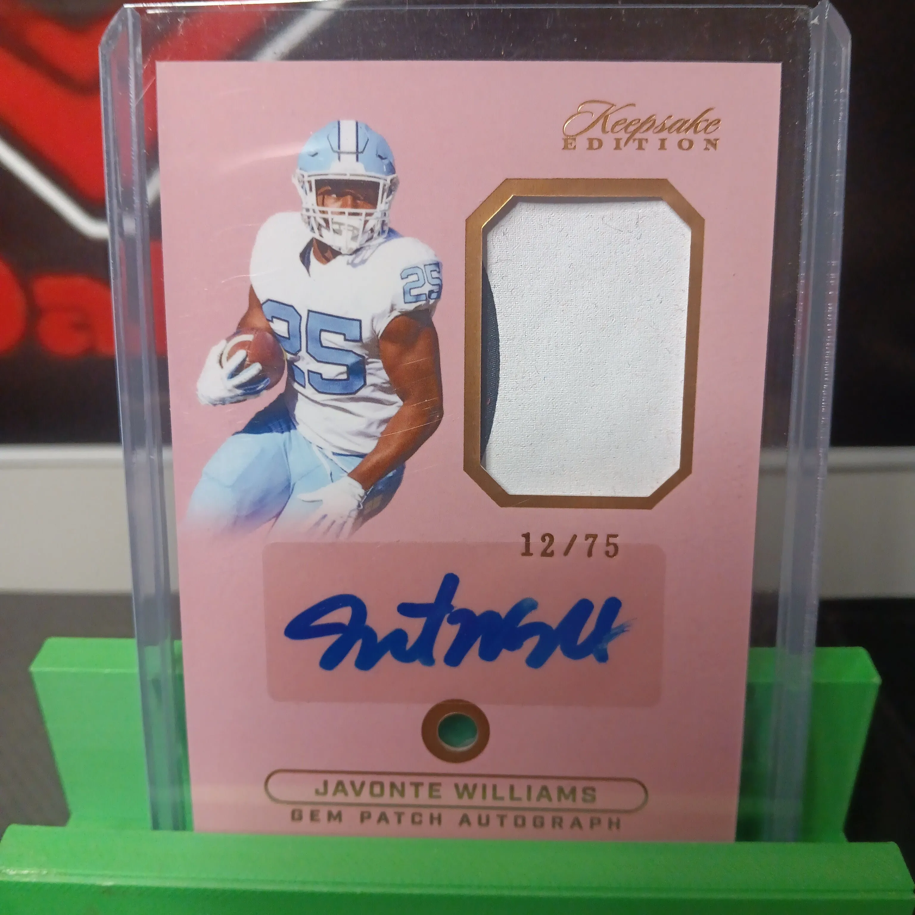 Product image for 2024 keepsake edition jevonte williams gem 2 color patch auto 12/75