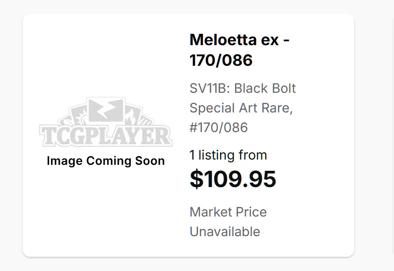 Product image for Meloetta ex - 170/086 - SV11B: Black Bolt (SV11B) SAR