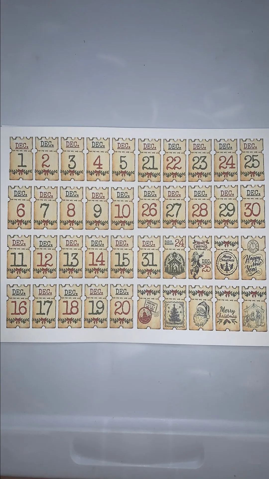 Product image for 00. Christmas Number Ticket Printable #1