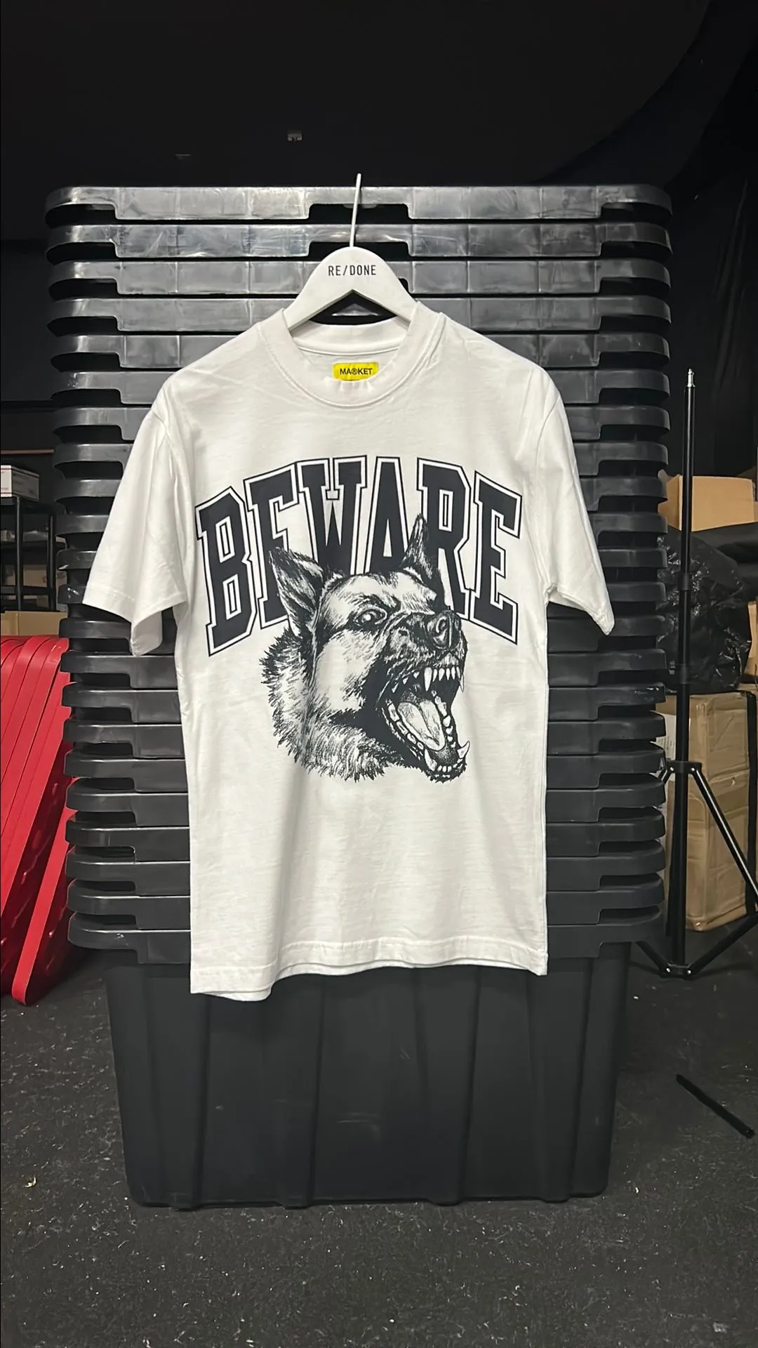 Product image for $50 MSRP S Market Studios "Beware Of Dog" Tee, HEAVYWEIGHT TTS