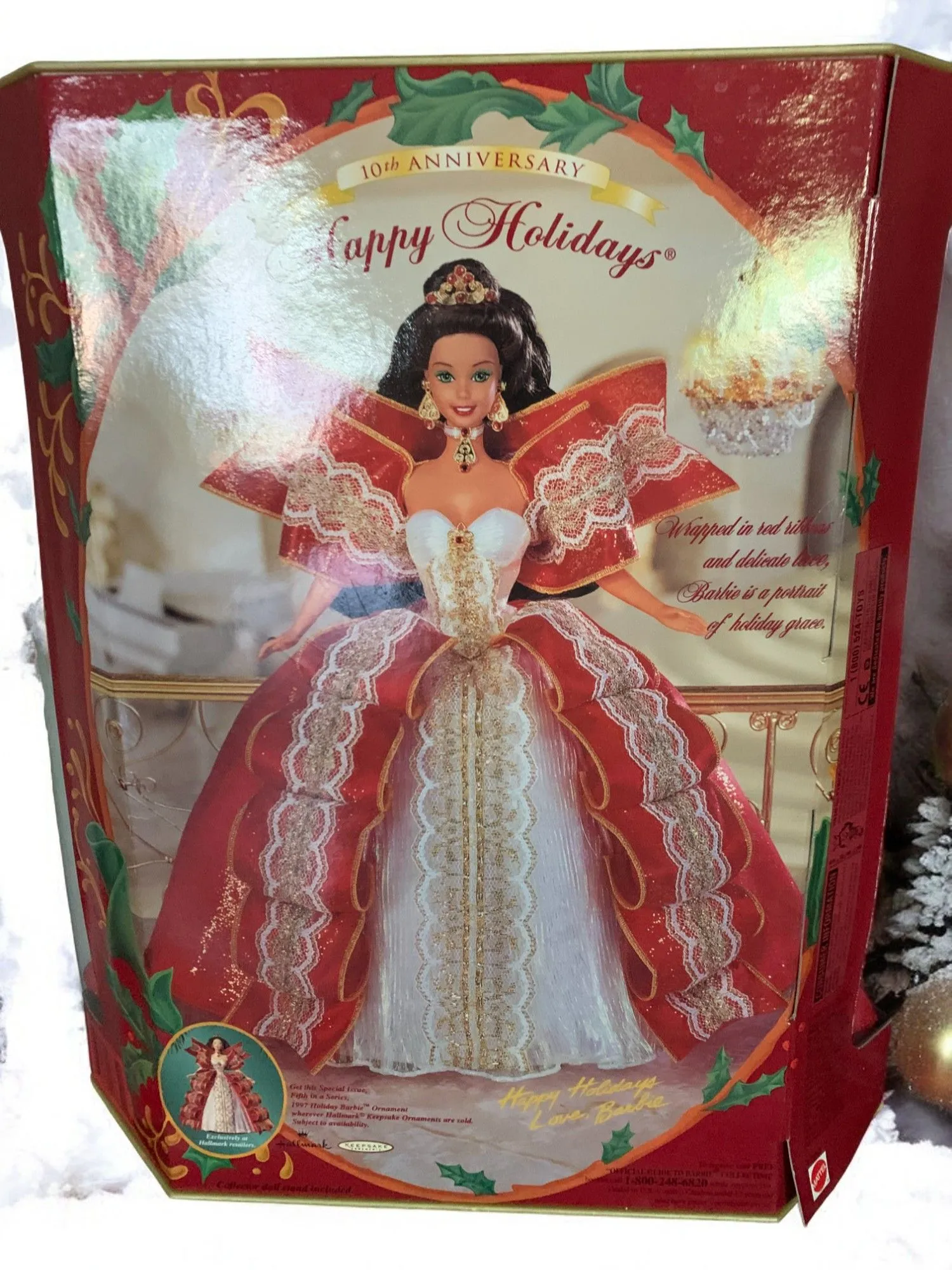 Vintage 1997 Special Edition Happy Holidays Barbie Green Eyes Brunette Doll  NEW  Whatnot: Shop, Sell, Connect
