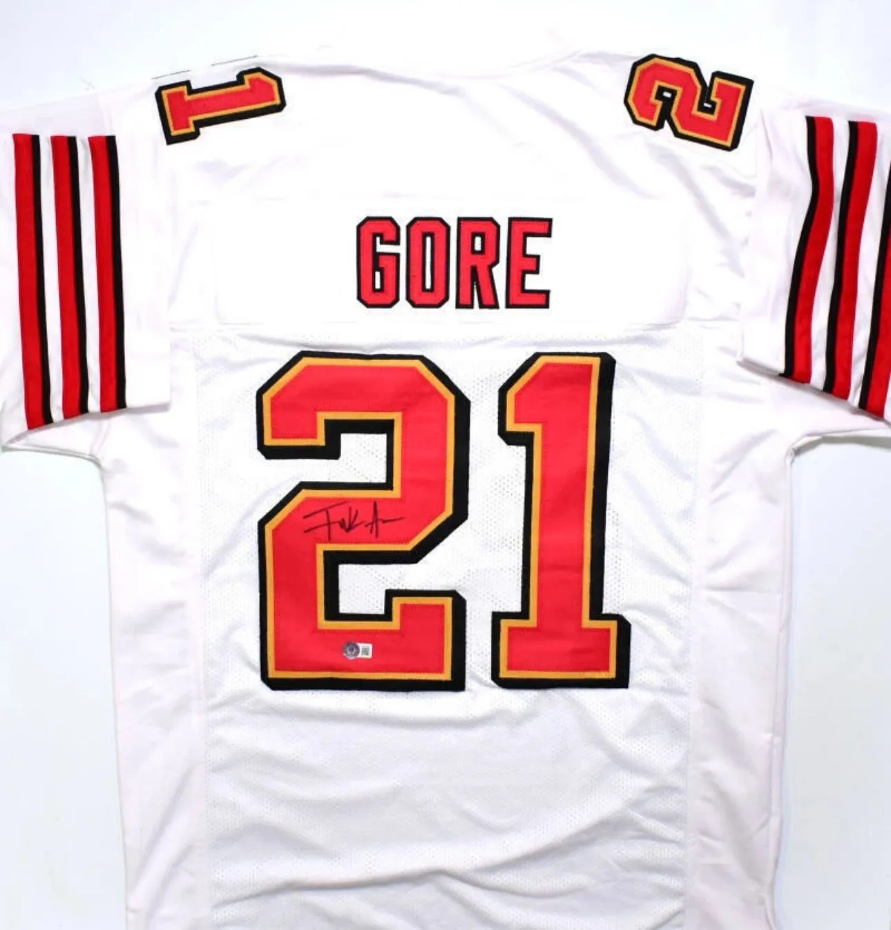 Product image for Frank Gore Authentic Signed White Jersey (Beckett Authenticated)