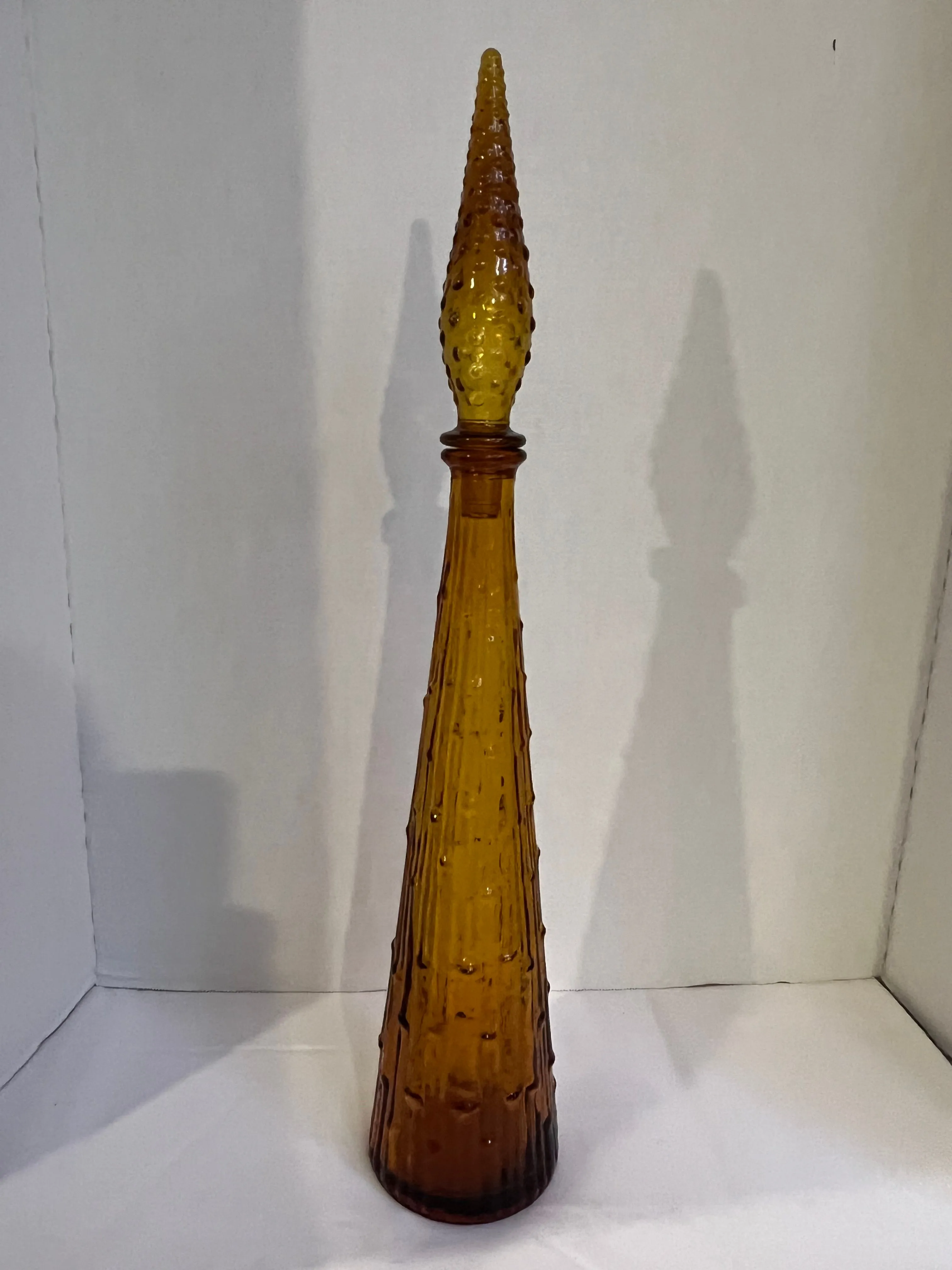 Product image for Empoli Amber Wax Drip w/Hobnail Stopper 22”