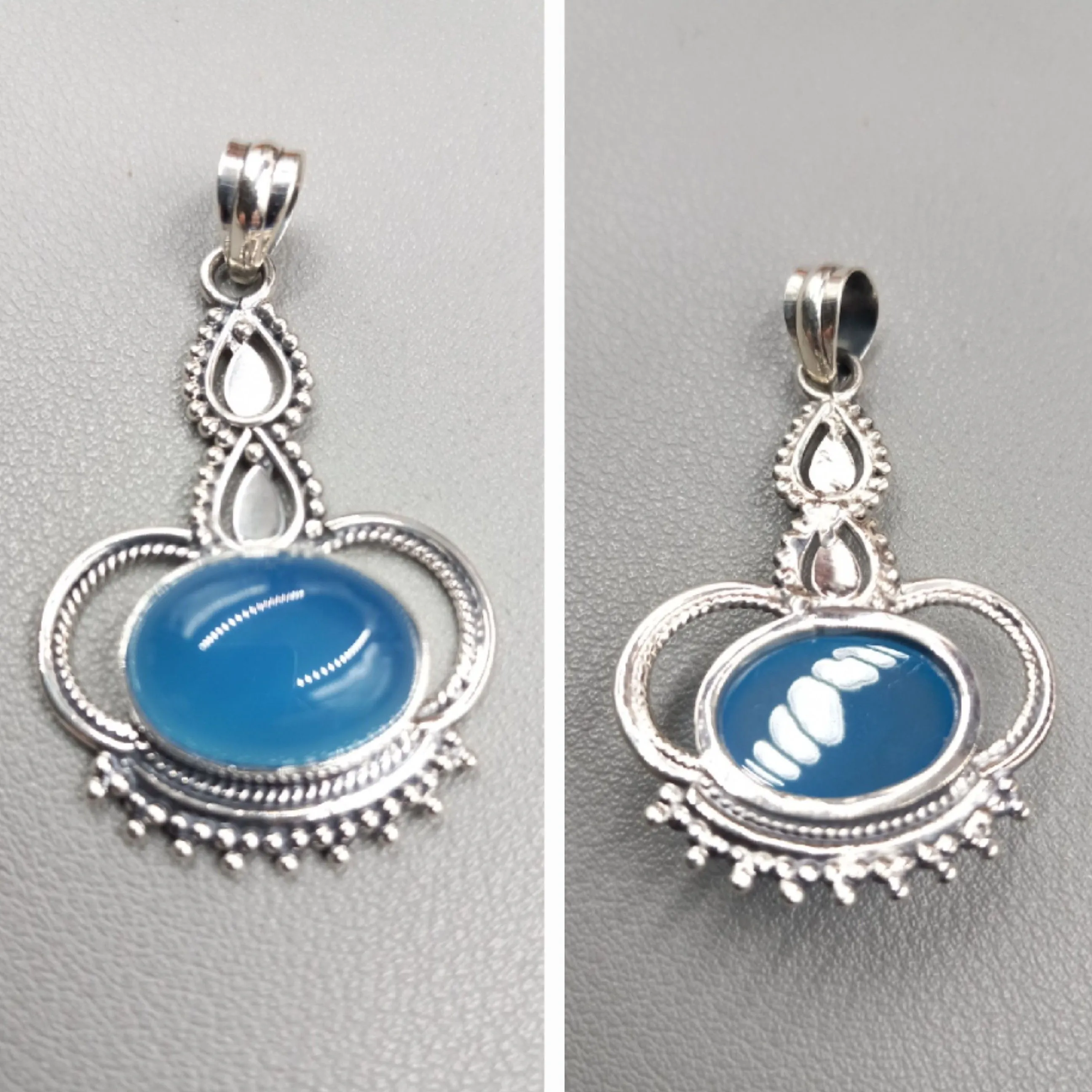 Product image for Sterling Silver Blue Chalcedony pendant