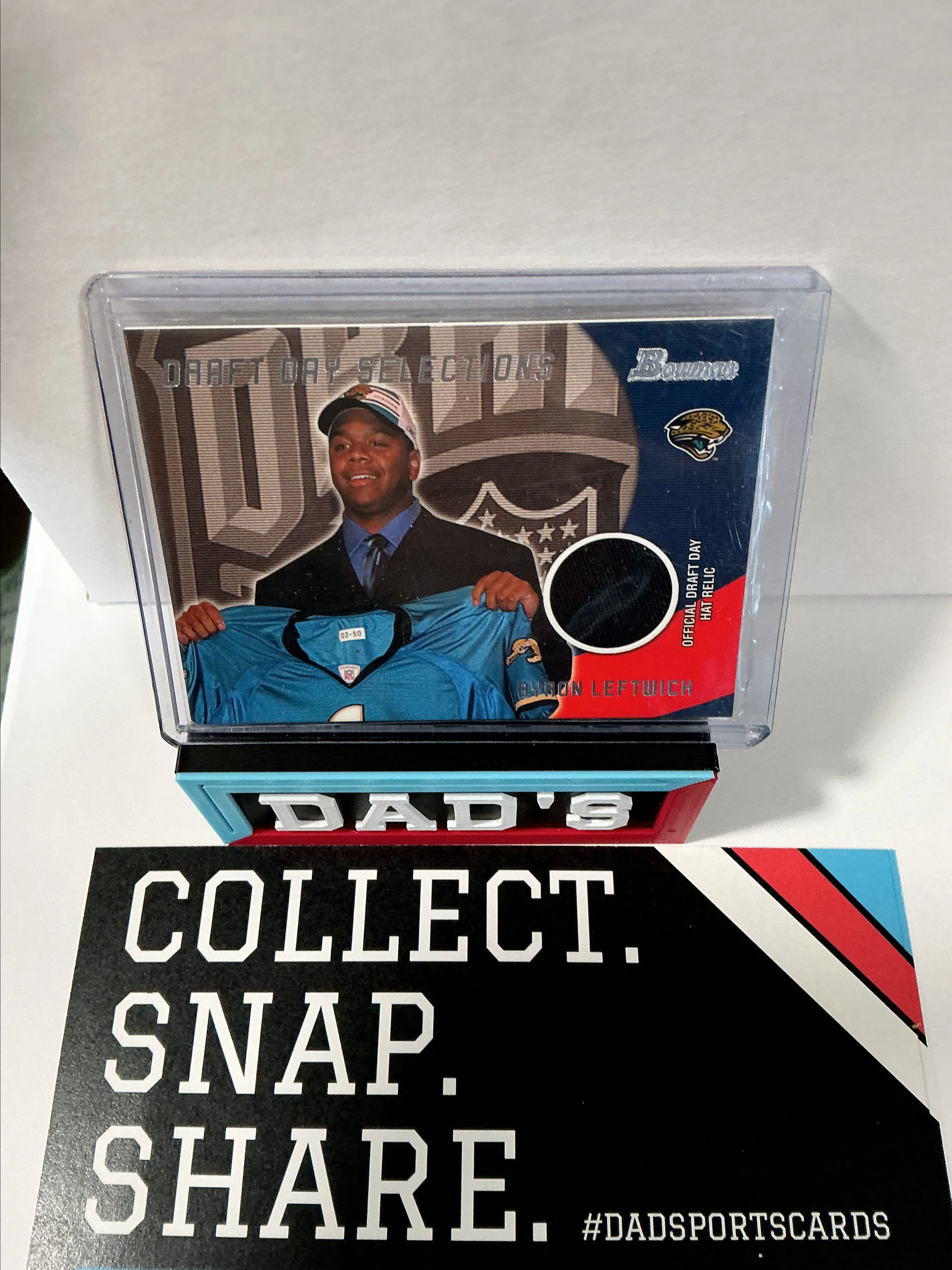 Product image for Byron Leftwich Authentic Draft Day Hat Patch 2003 Bowman