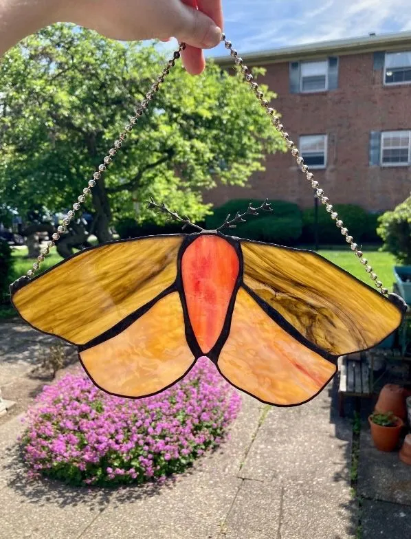 Product image for Large Stained Glass Moth Sun Catcher