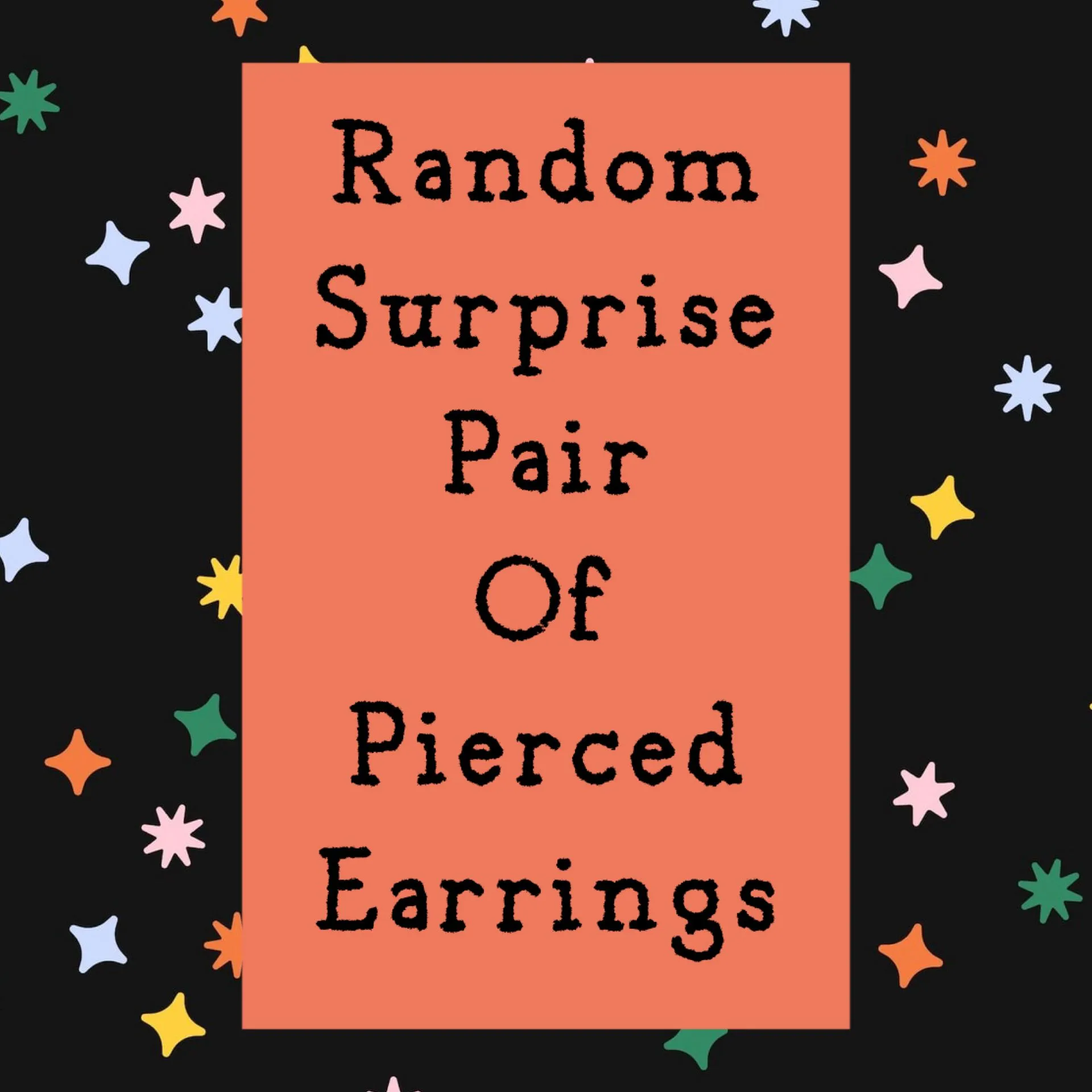 Product image for Random surprise pair of earrings pierced on earring card
