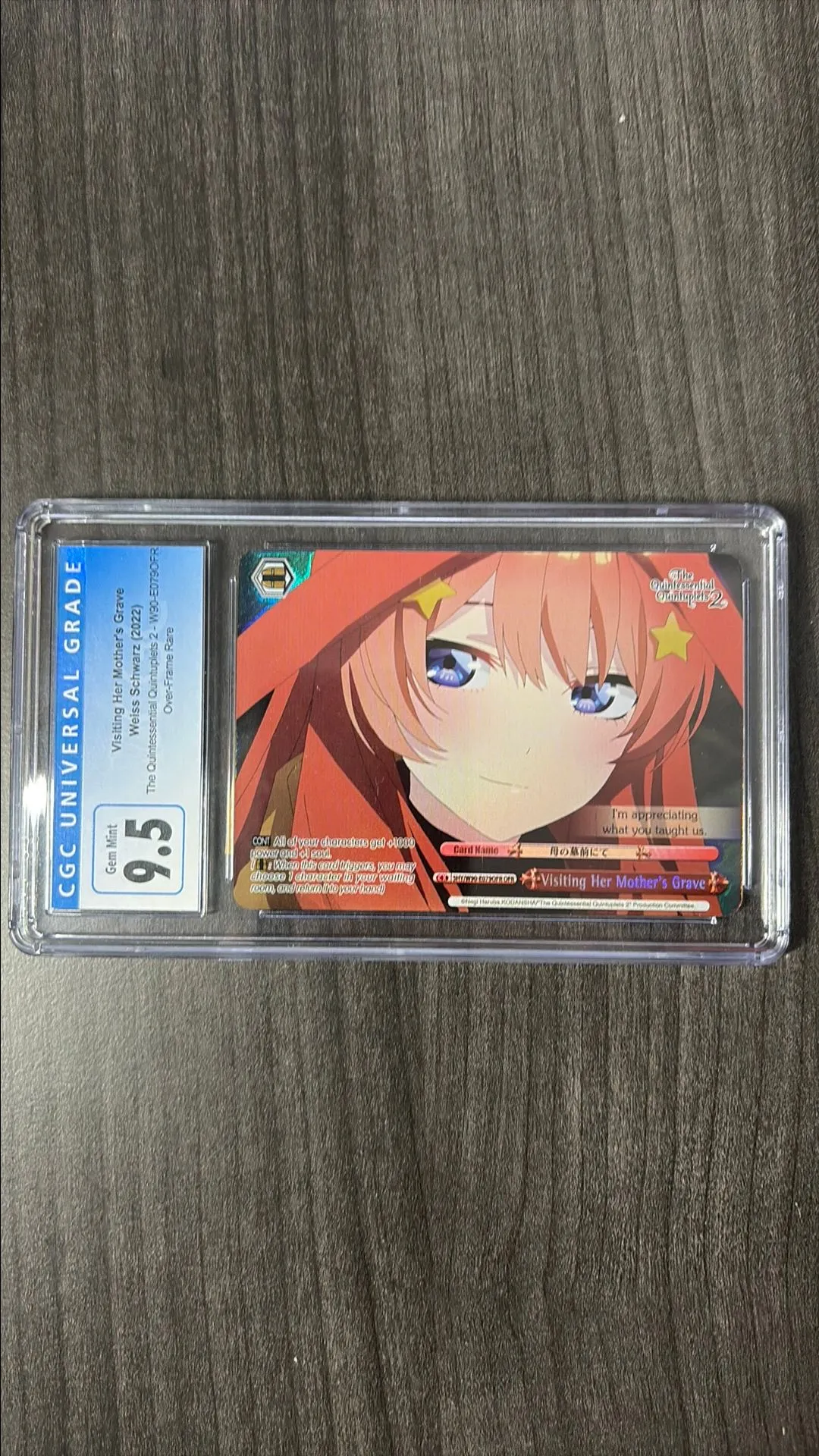 Product image for Weiss Schwarz Quintuplets 5HY/W90-E079OFR Visiting Her Mother's Grave CGC 9.5