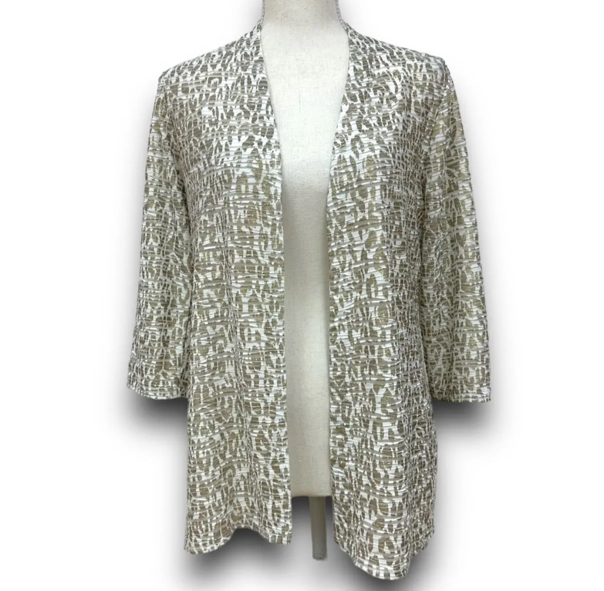 Product image for Chicos Travelers Gold Animal Print Cardigan