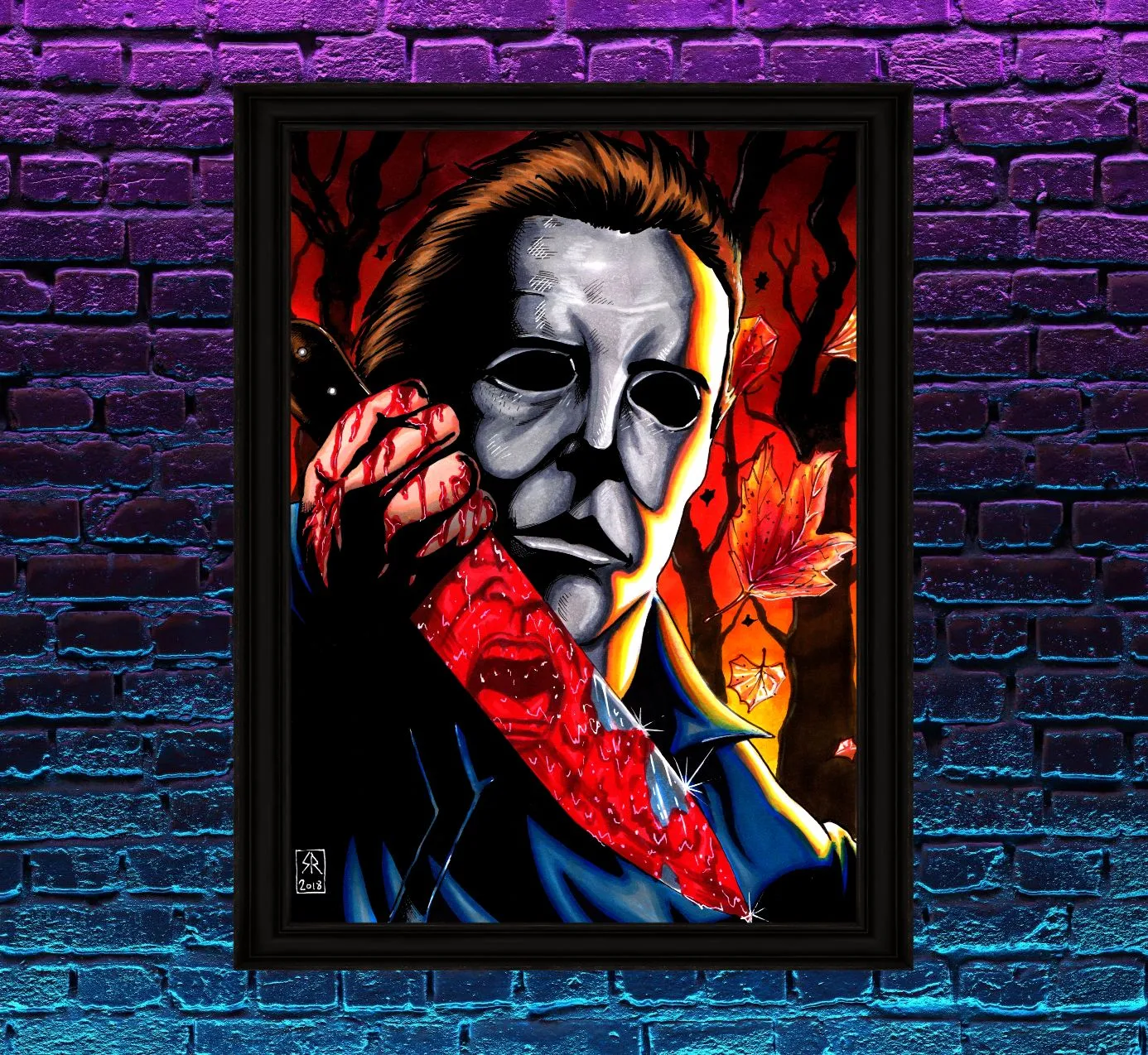 Product image for Michael Myers A4 Horror Poster - Art by Sam Rogers - Limited Edition Halloween Print 