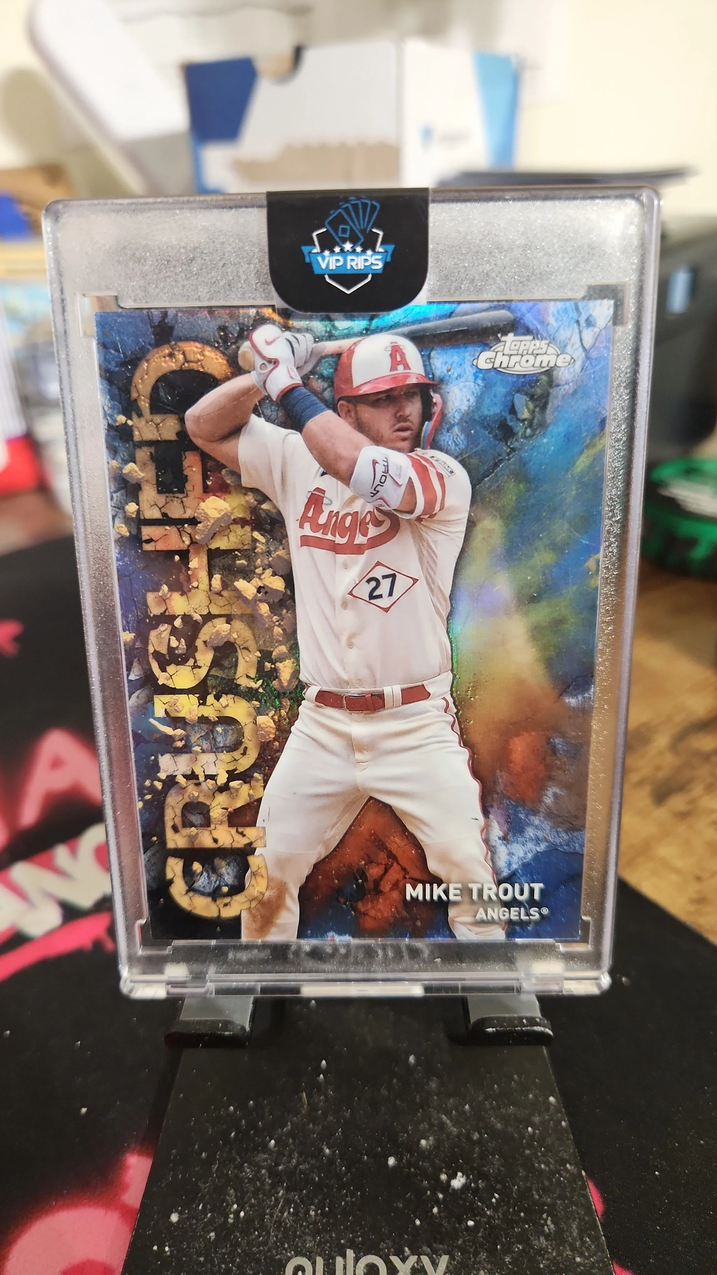 Product image for 2023 TOPPS CHROME UPDATE MIKE TROUT C-14 CRUSHED INSERT SP LOS ANGELES ANGELS