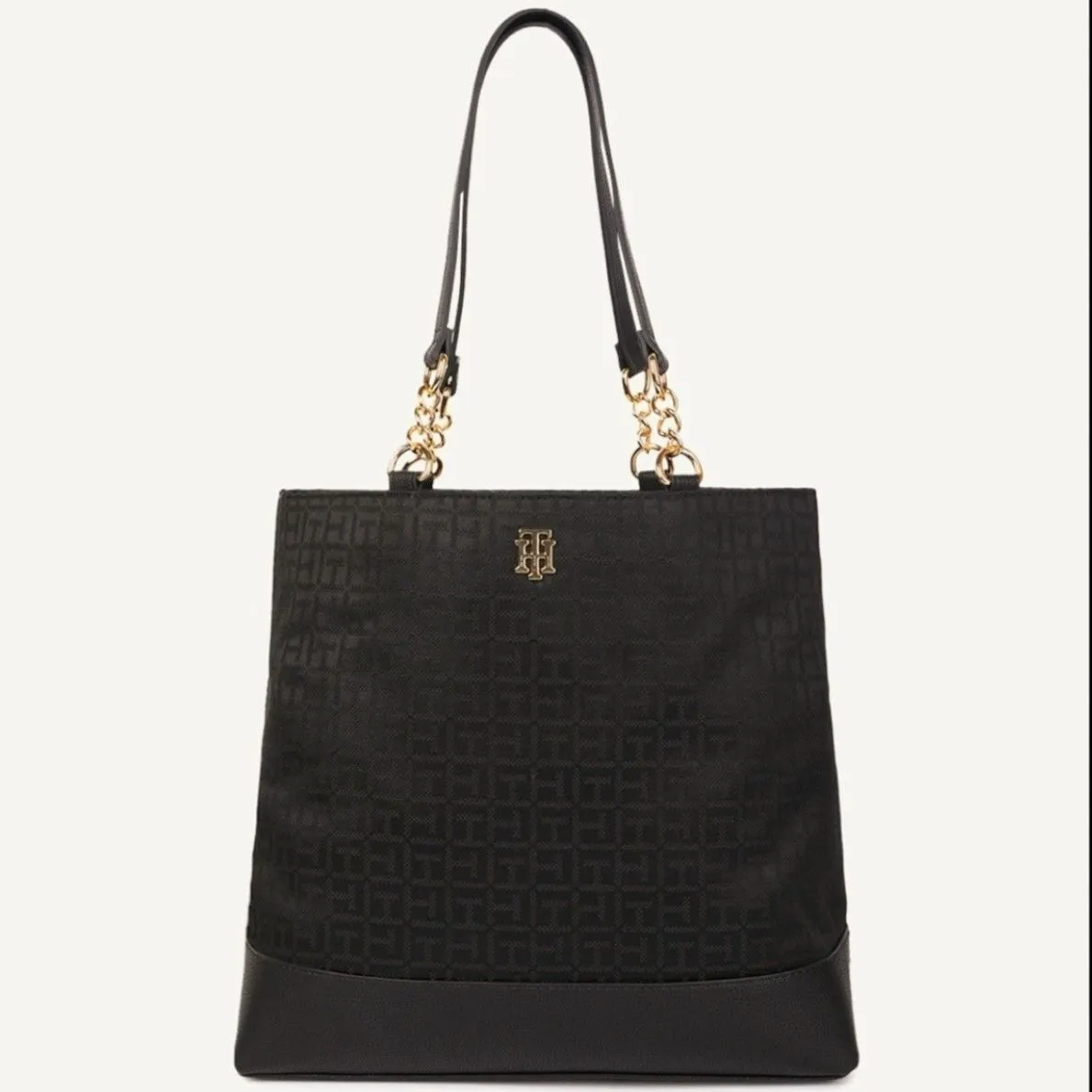 Product image for Tommy Hilfiger , Black abstract printed shoulder bag