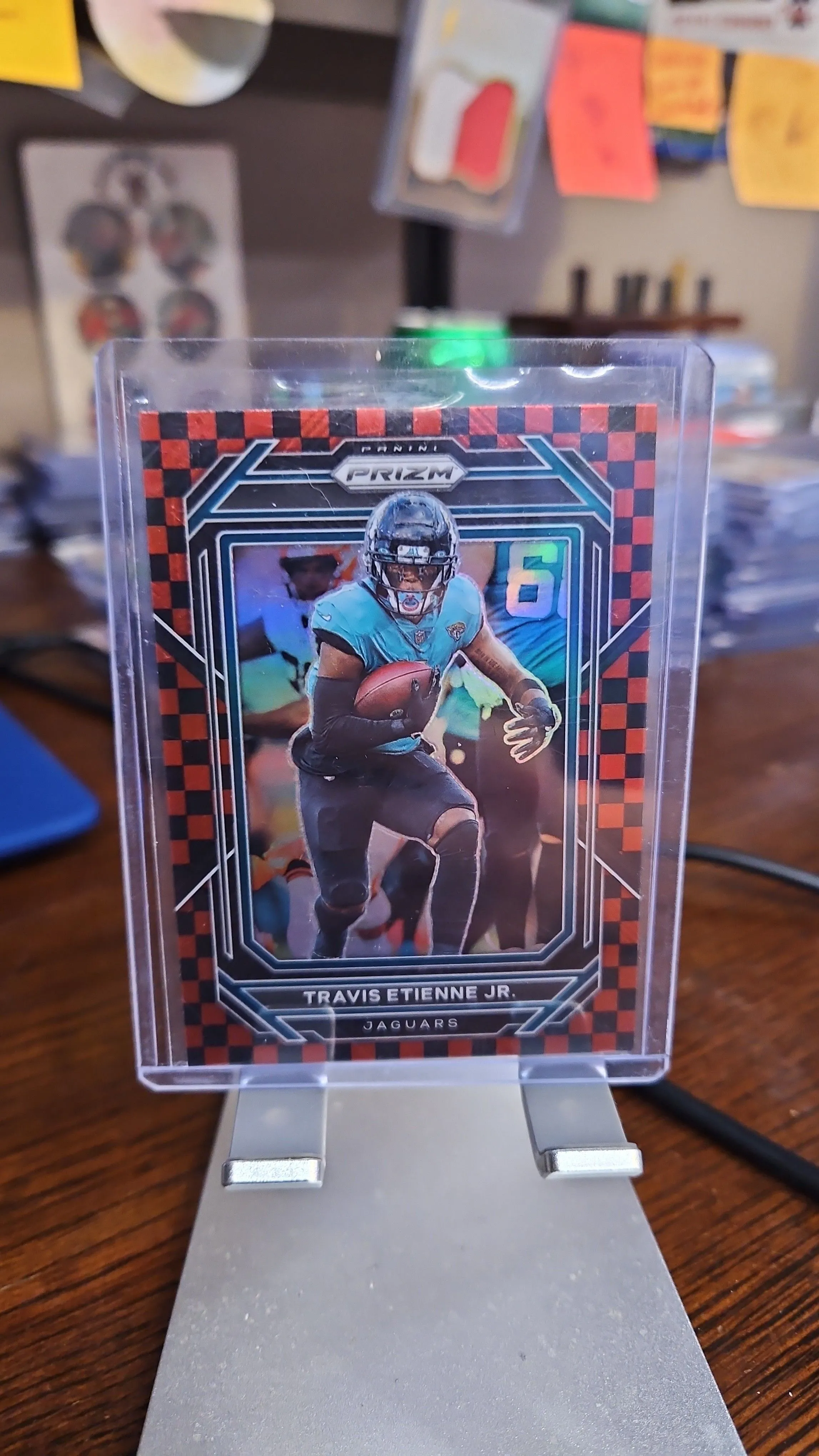 Product image for Travis Etienne CASE HIT...2022 Prizm Red Checkerboard..Jaguars