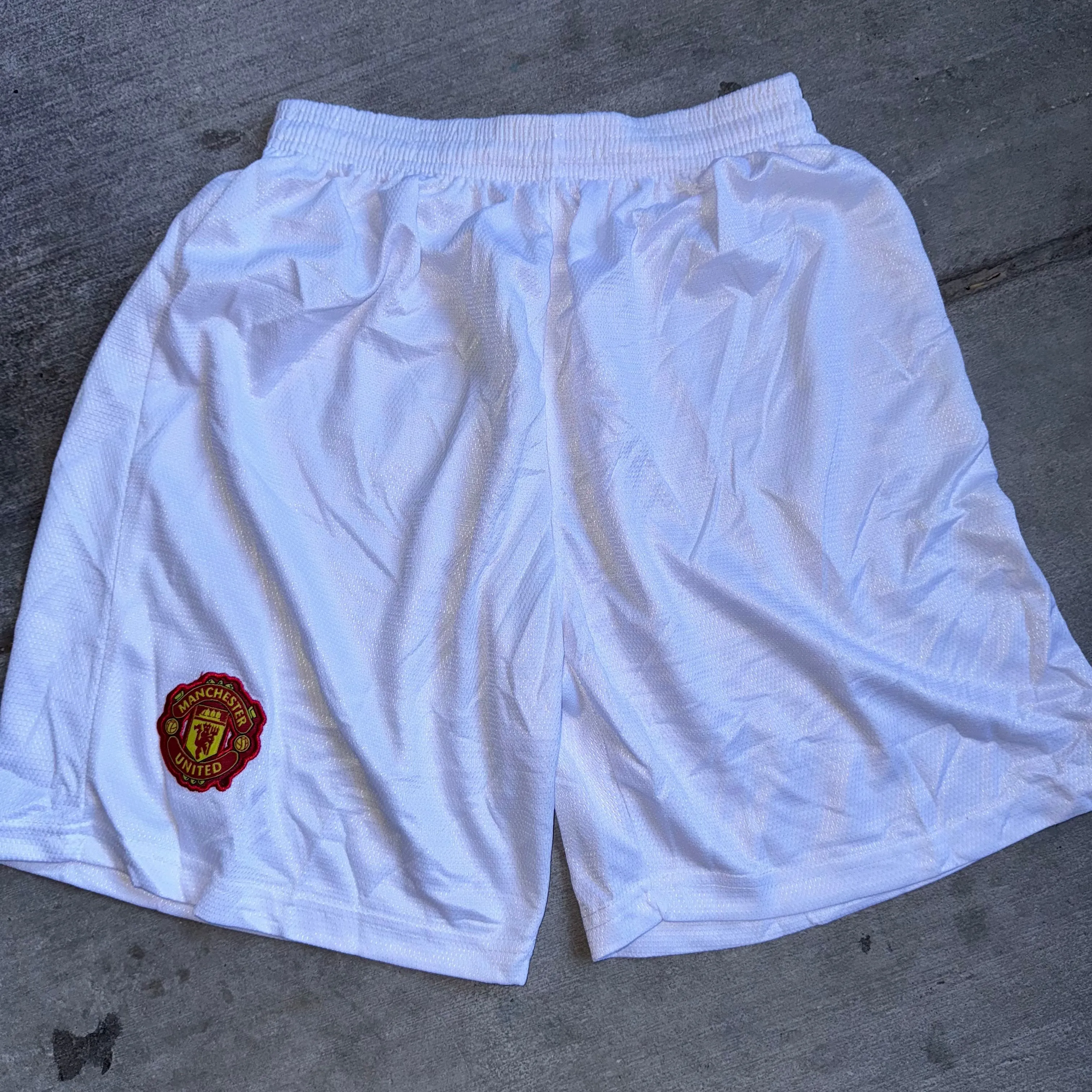 Product image for #300 EPL Manchester United Y2K White Athletic Shorts