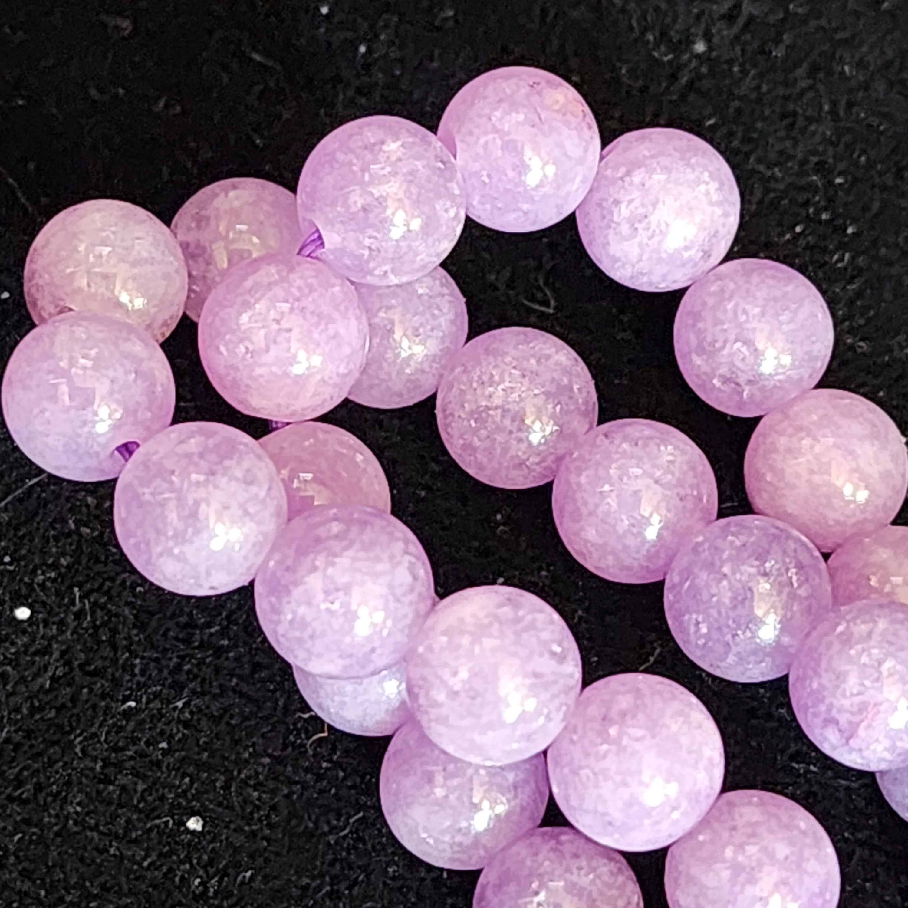 Product image for #17N: Lepidolite + Mica Stone Round Beads,  6mm