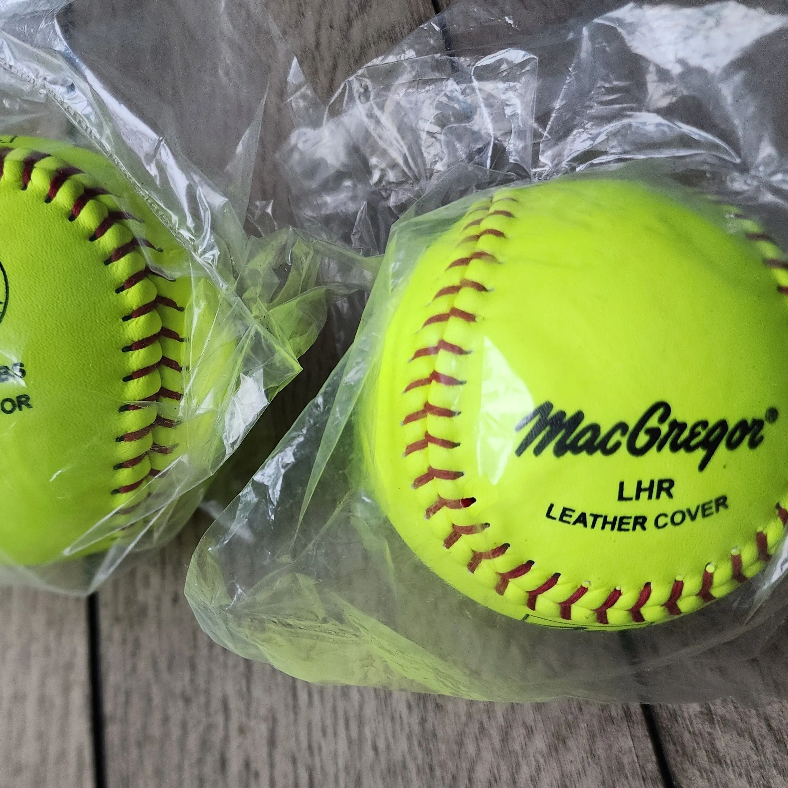 Product image for Lot of 2: New MacGregor LHR Leather Cover DY0618 Certified ASA Softball