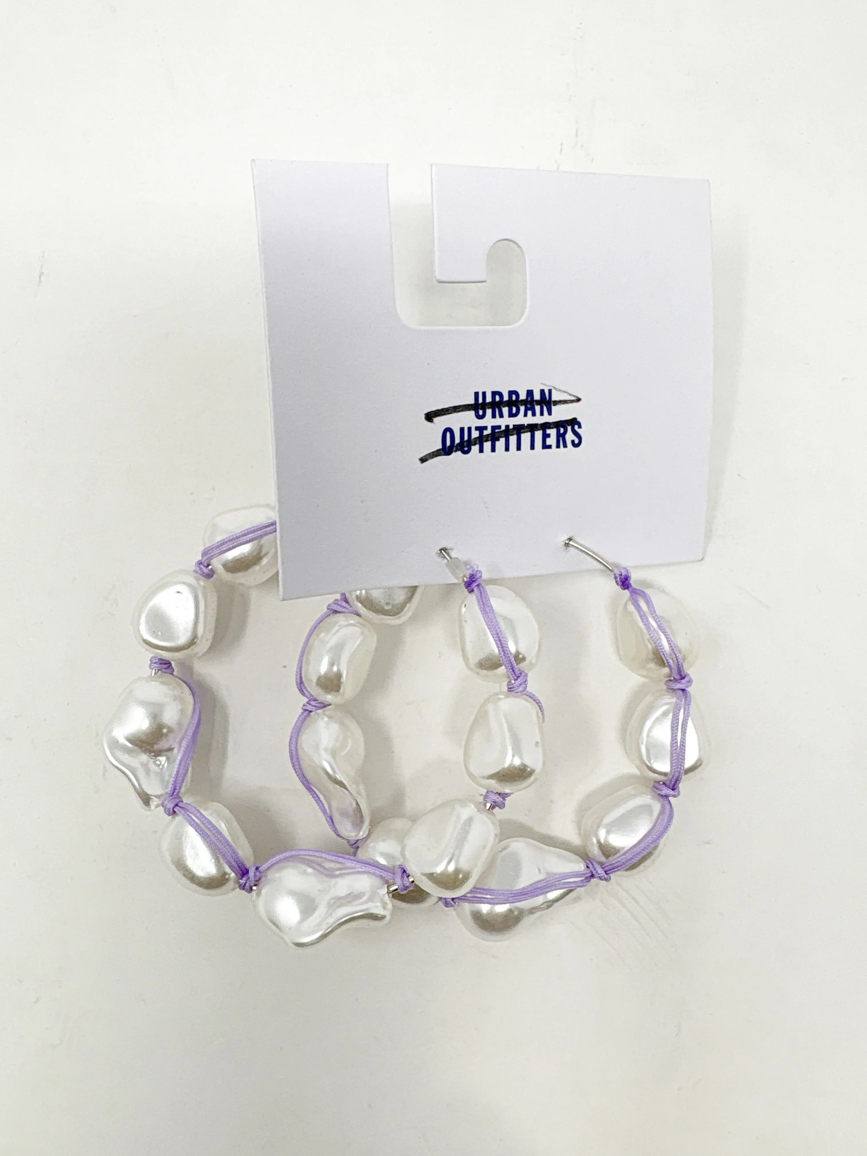 Product image for #254 Urban Outfitters Pearl Hoop Earrings