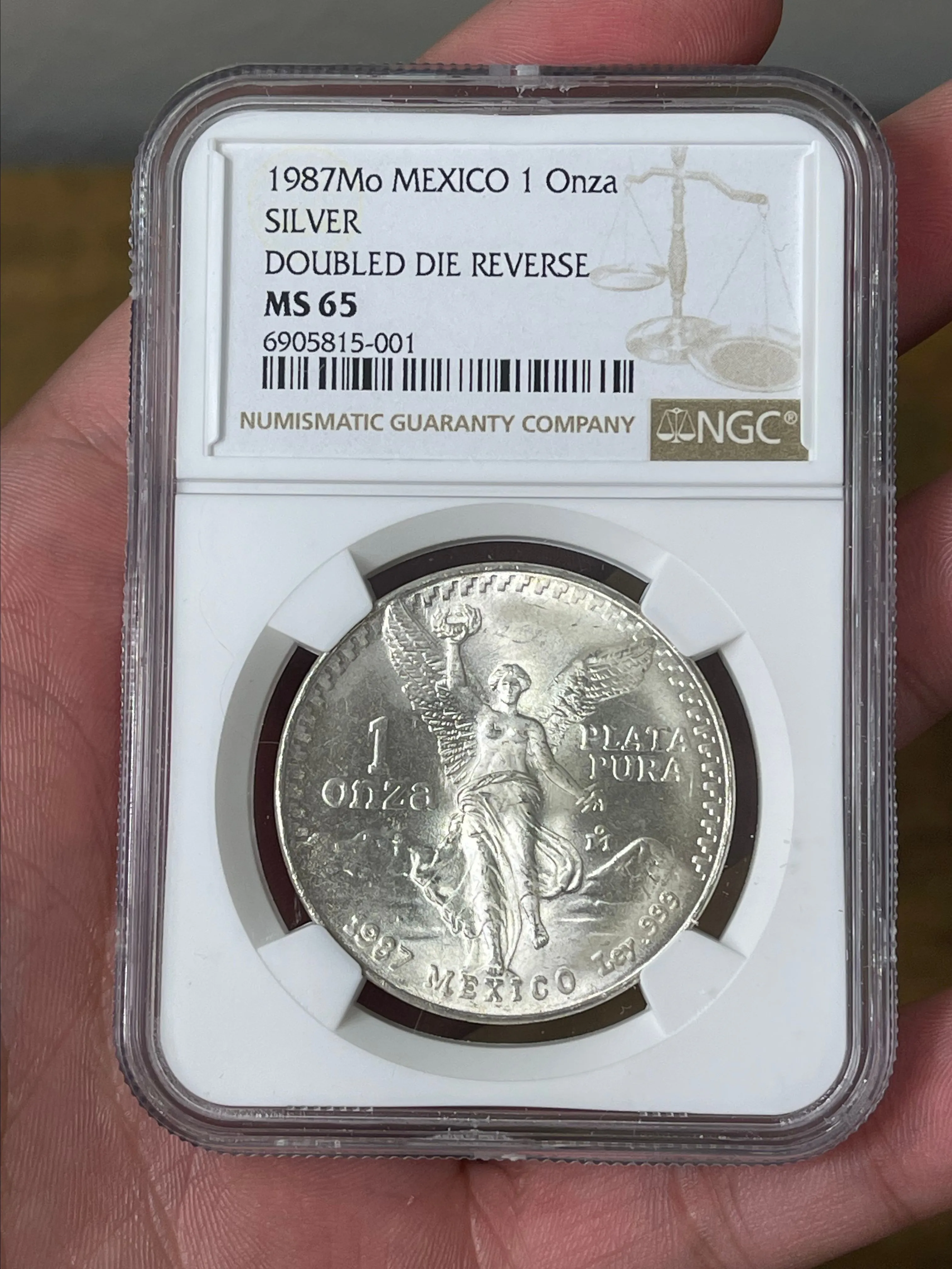 Product image for 1987 Libertad Double Die Reverse NGC MS65