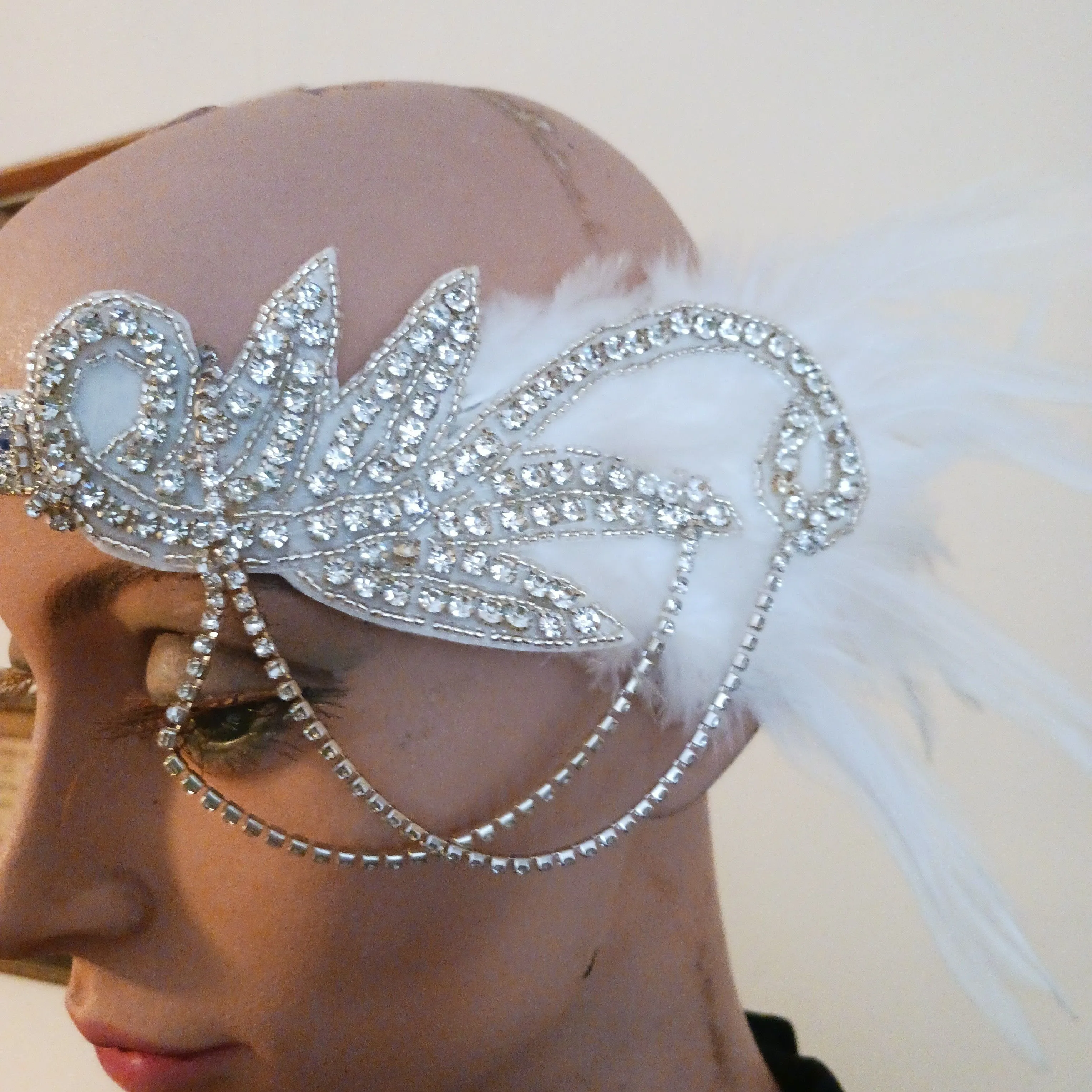 Product image for white feather headband