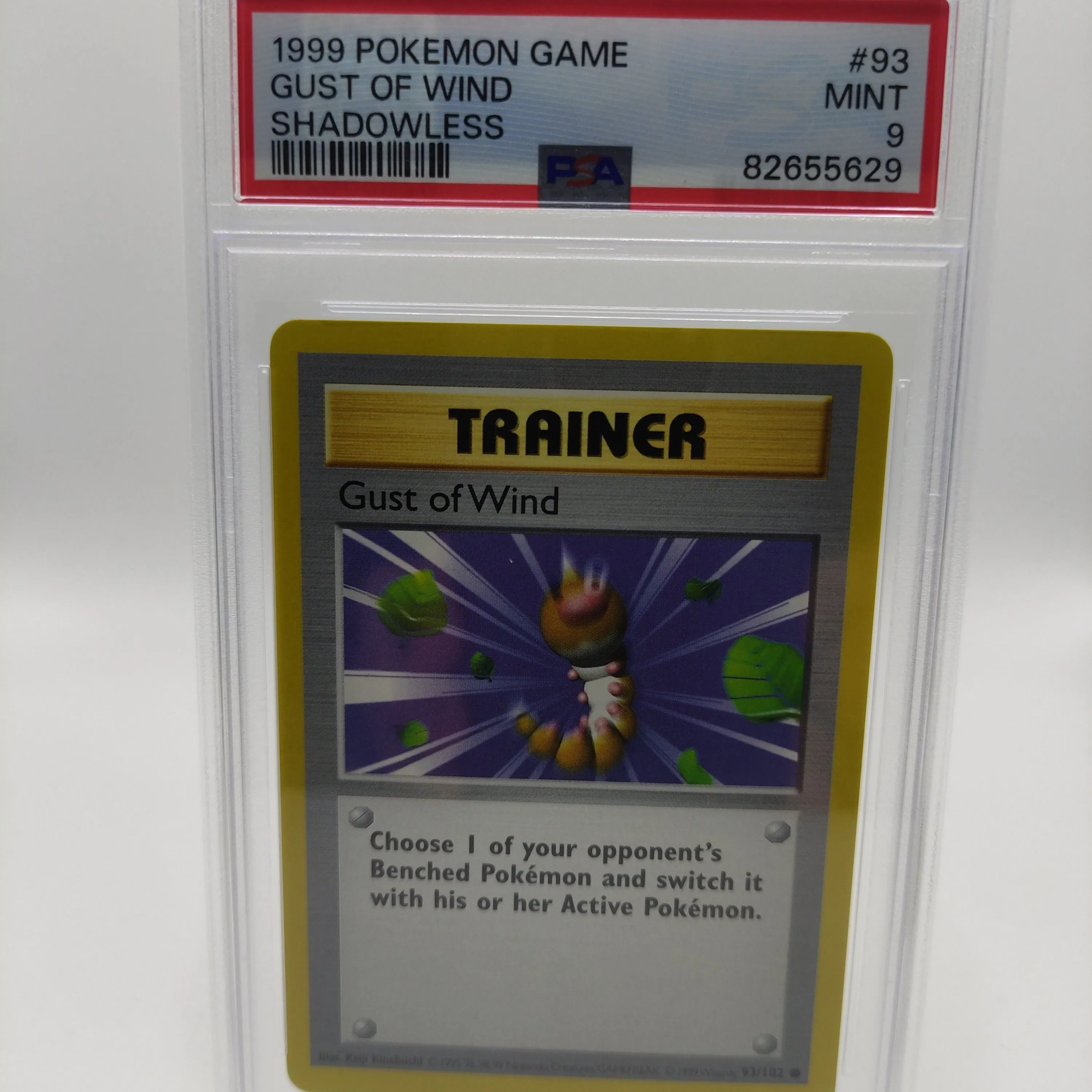 Product image for Base Set 1999 Pokemon Game Gust Of Wind Shadowless PSA MINT 9