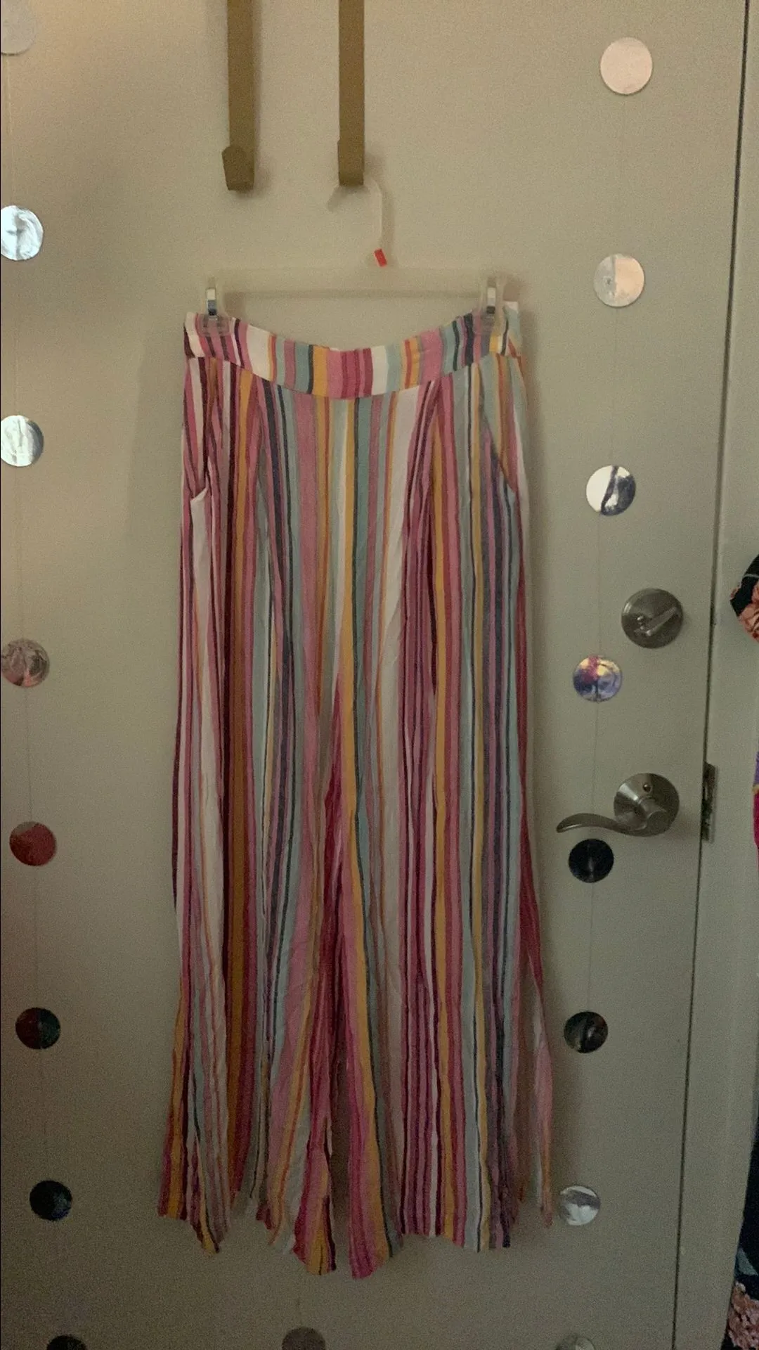 Product image for 23.Vintage Rainbow colored bell pants , brand SHOWPO.  S, zipper in the back. Size US 4,  EU 36