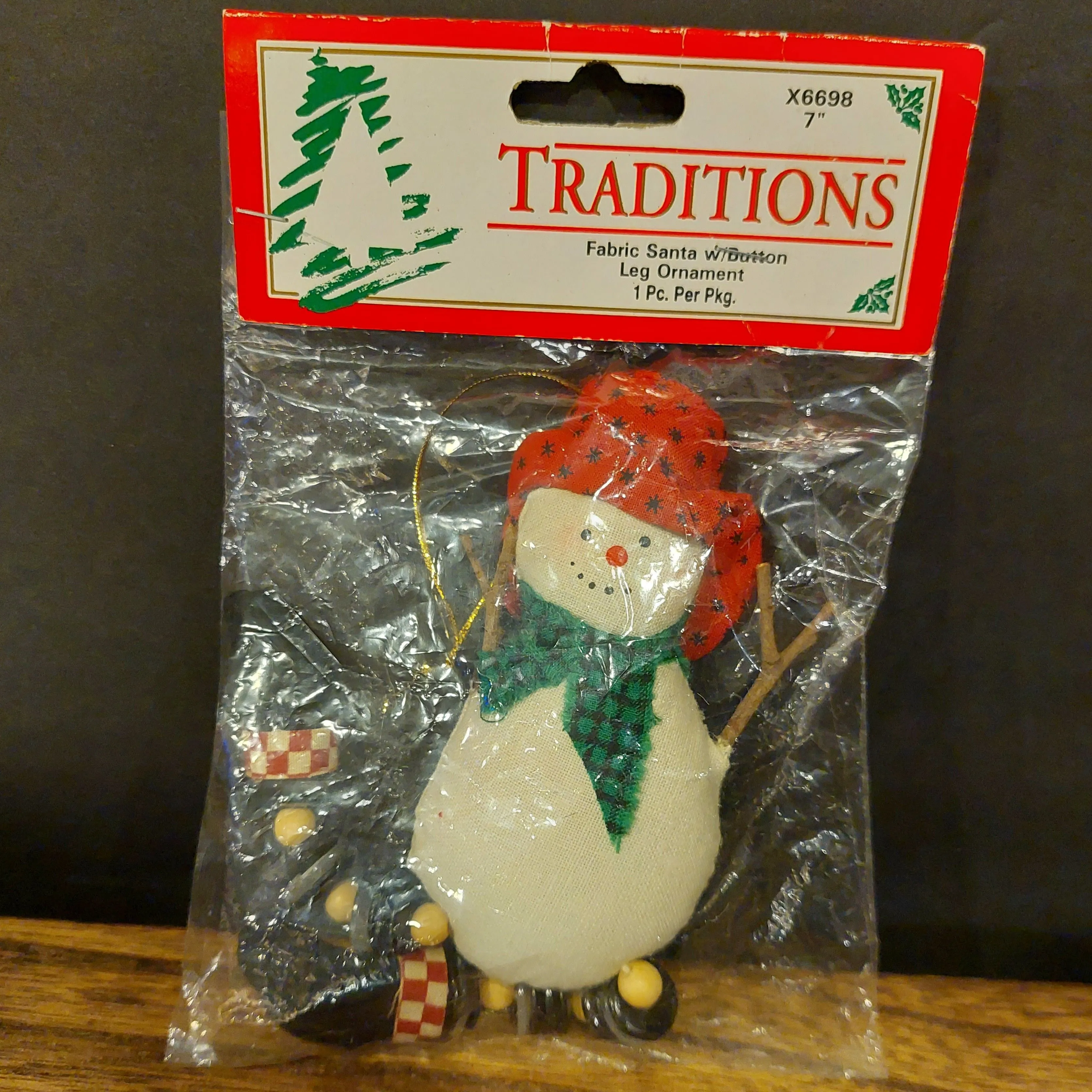 Product image for 0214 Button Leg Snowman Christmas Ornament