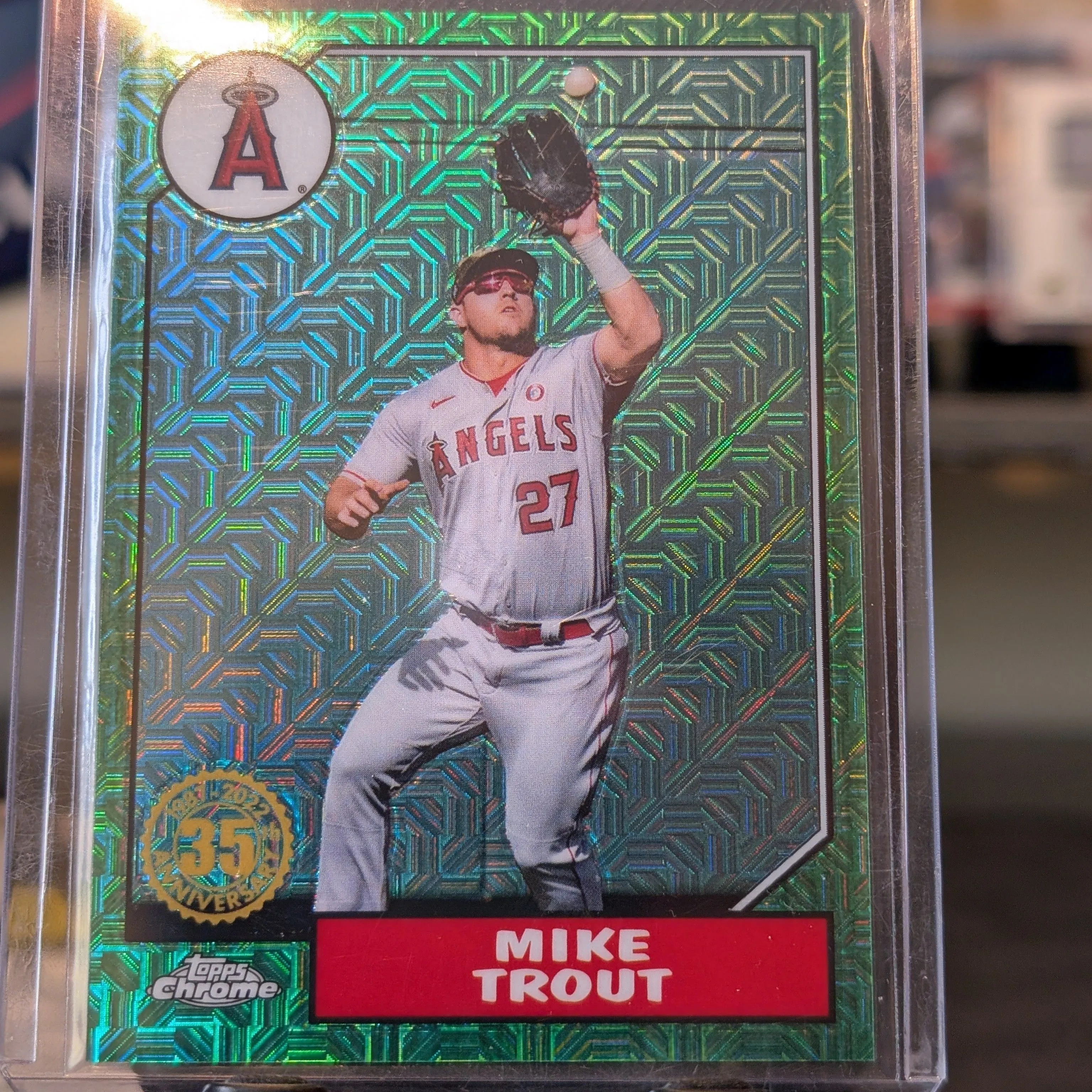 Product image for Mike Trout 2022 Topps 35th anniversary Green 19/99