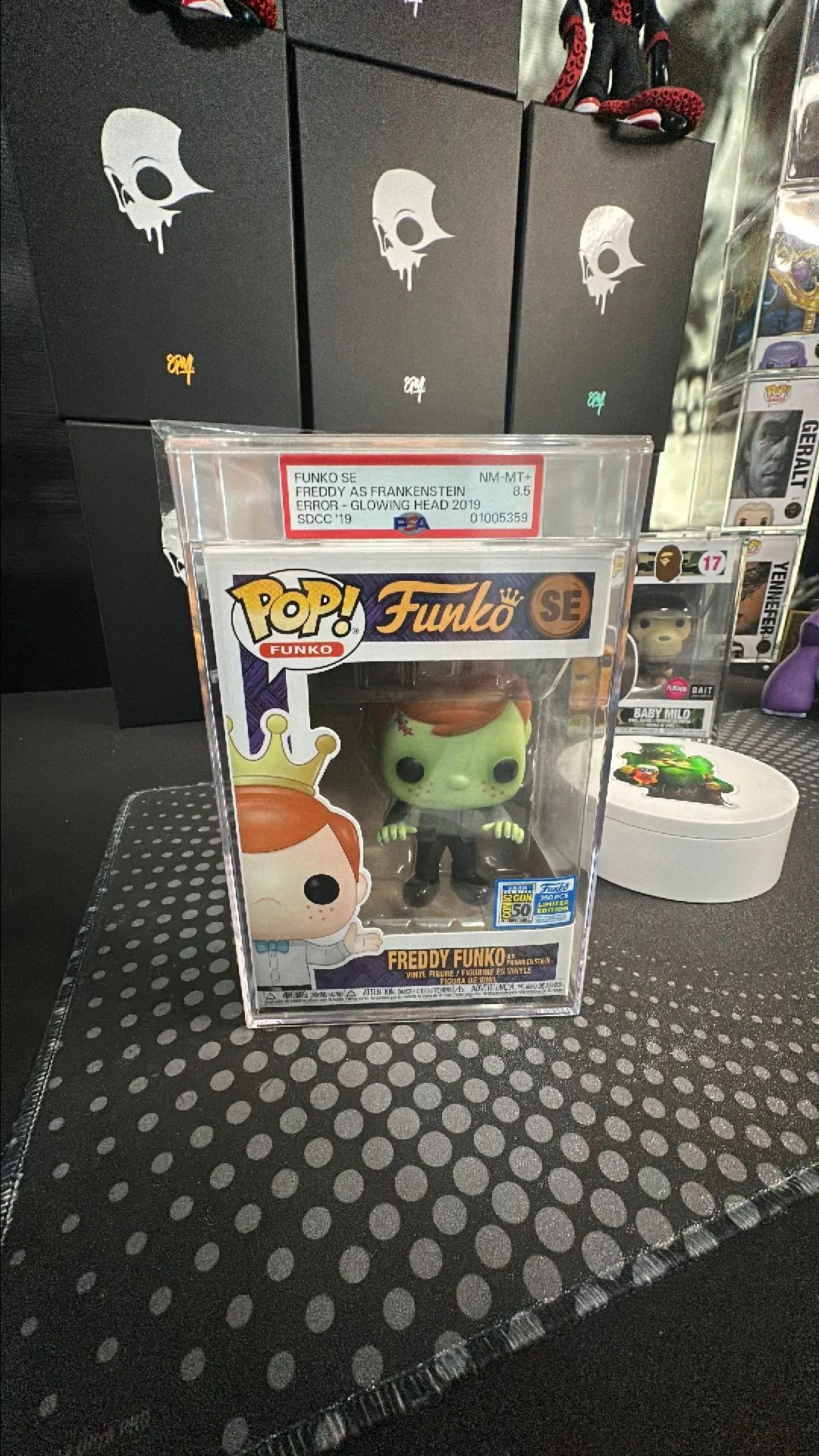 Product image for PSA 8.5 Freddy as Frankenstein (Error GITD)