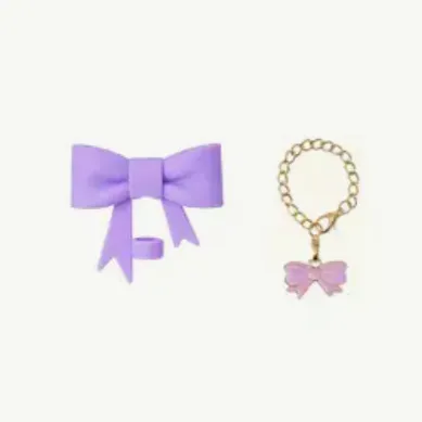 Product image for BUNDLE NEW 2pc Tumbler Silicone Bow & Bracelet - PURPLE