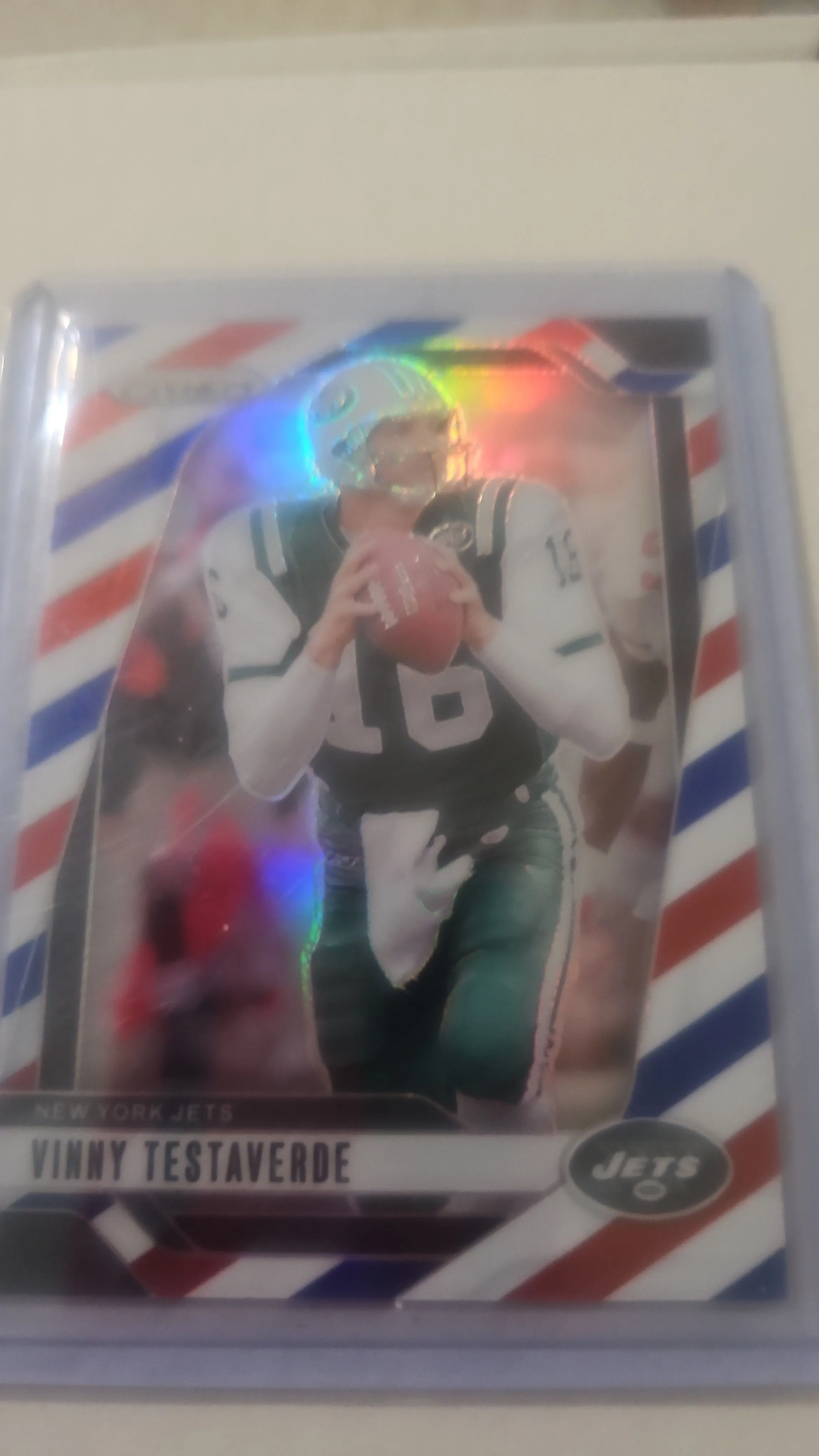 Product image for Vinny Testaverde 2024 prizm red white blue jets