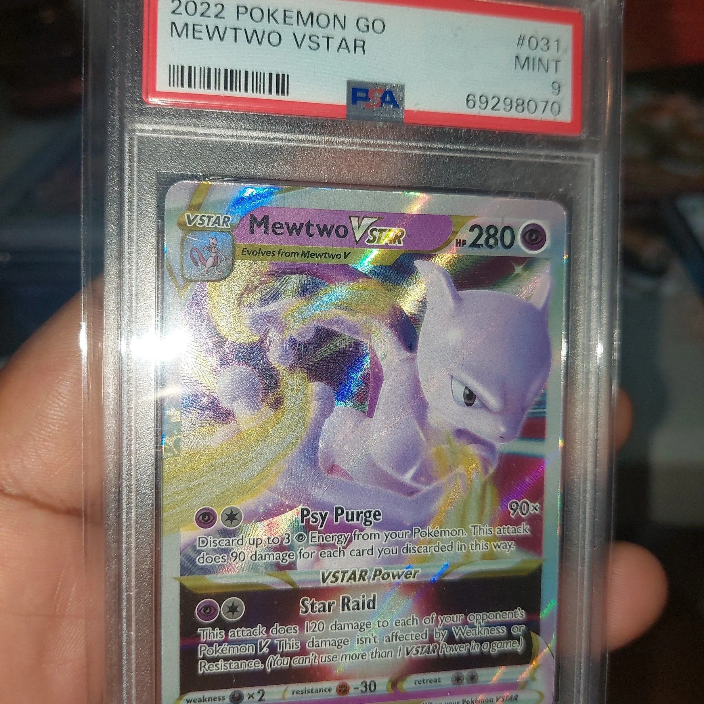 most expensive rare pokemon card Carte gradée PCA 9.5 Mewtwo V Pokémon GO US main image 1