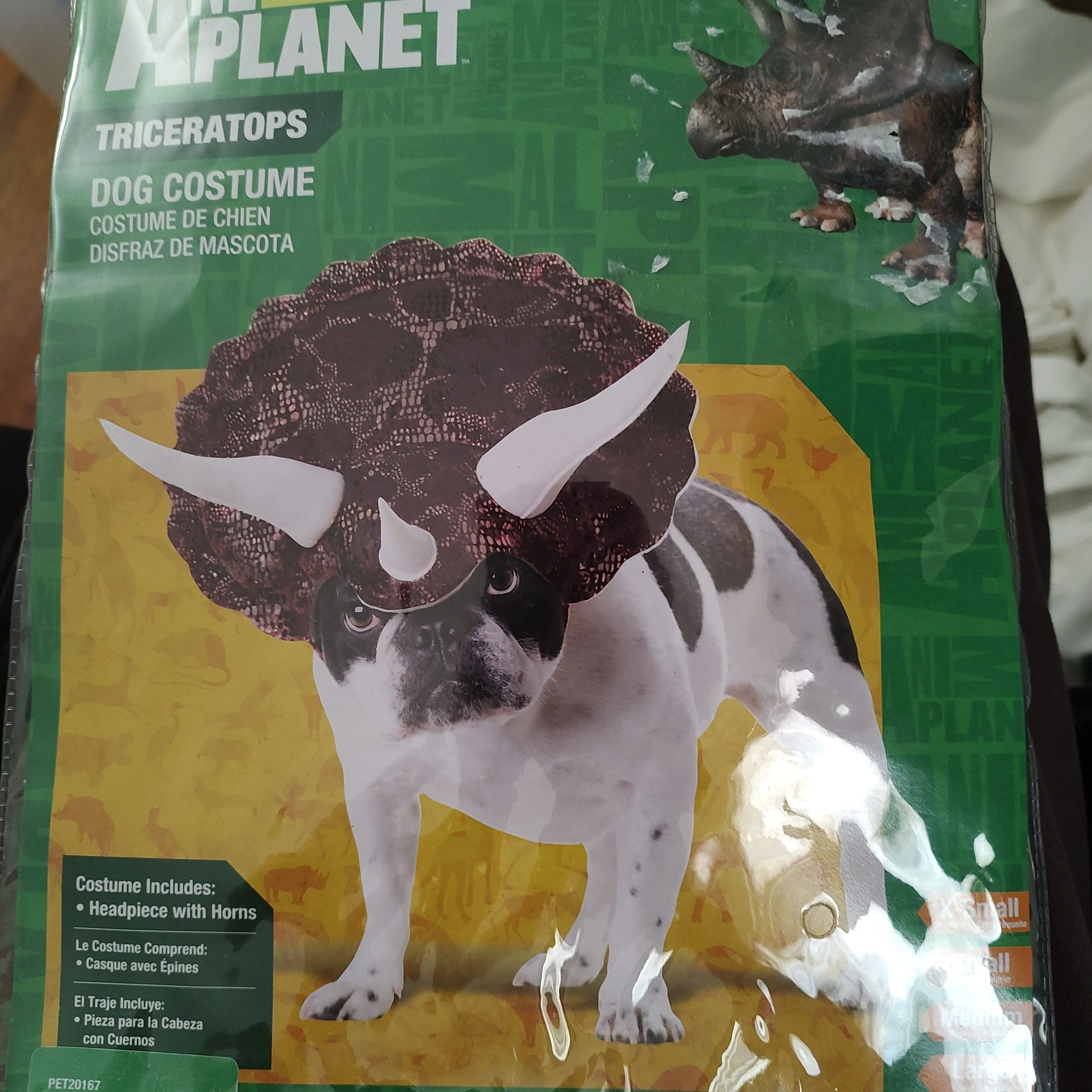 Product image for animal planet triceratops costume size small dog