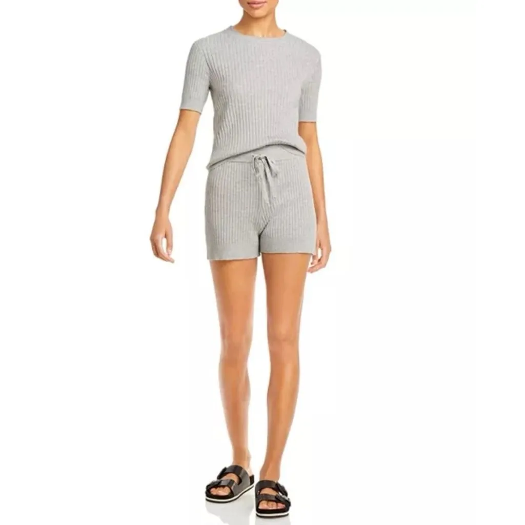 Product image for AQUA Ribbed Knit Top & Short Set Size S NWT