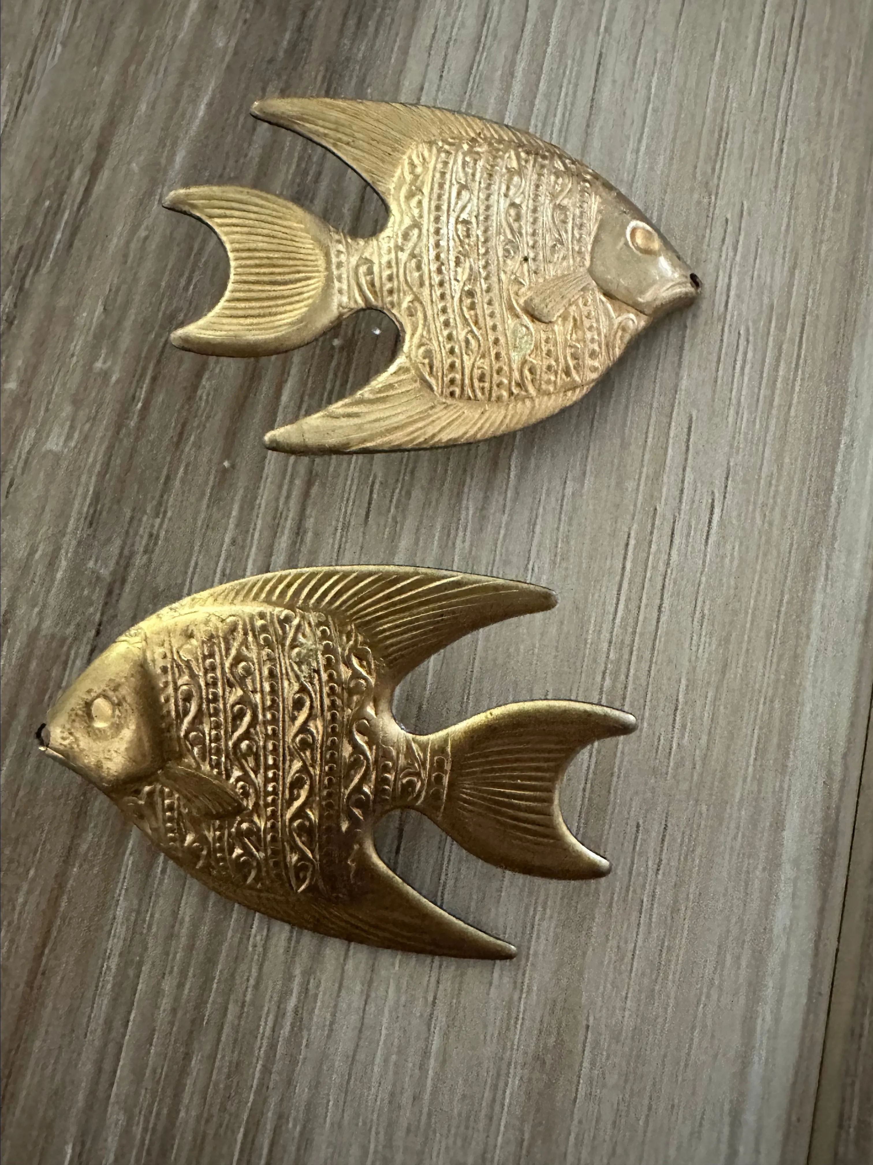 Product image for VTG Angelfish Brass Earrings Clip On