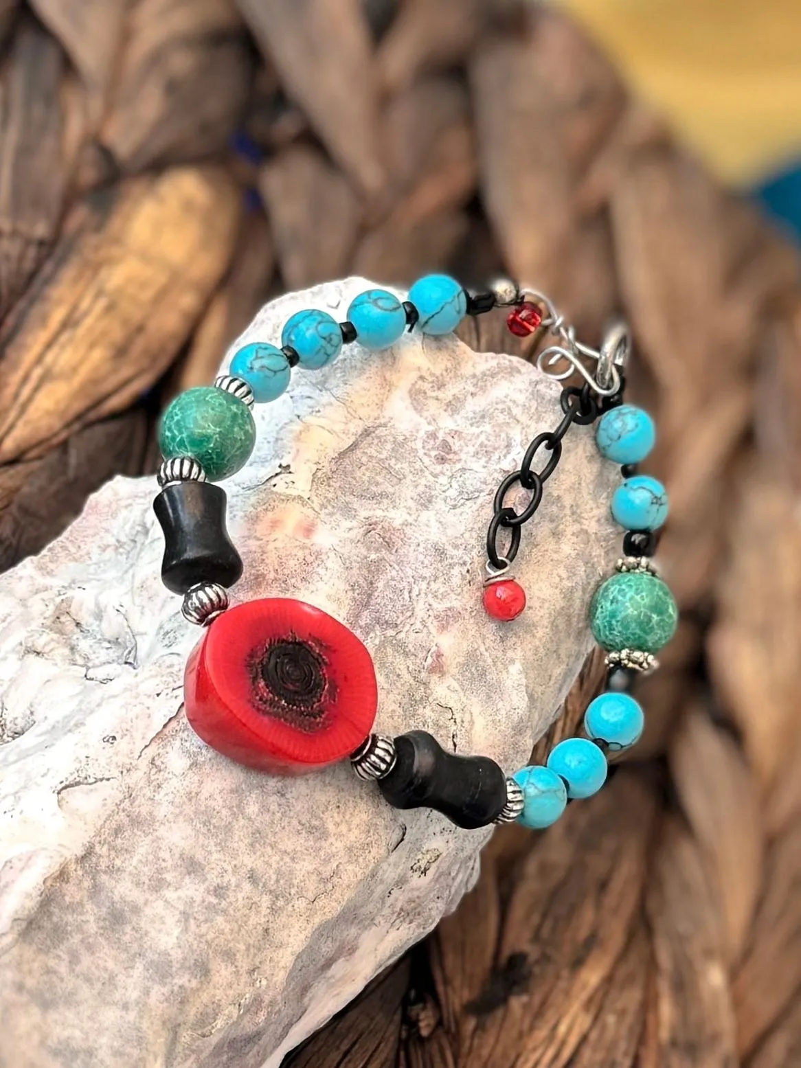 Product image for (208) Hand Crafted Bracelet With Colorful Combination of Beads