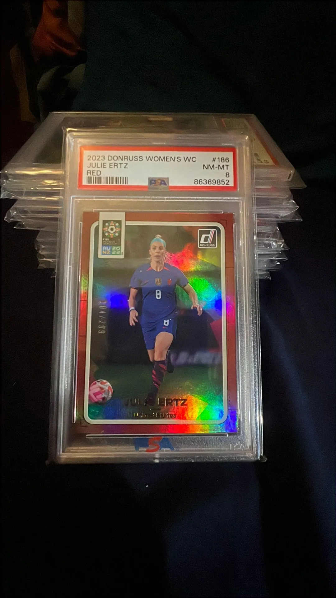 Product image for 2023 Panini Donruss Fifa Women'S World Cup Julie Ertz Red PSA NM-MT 8