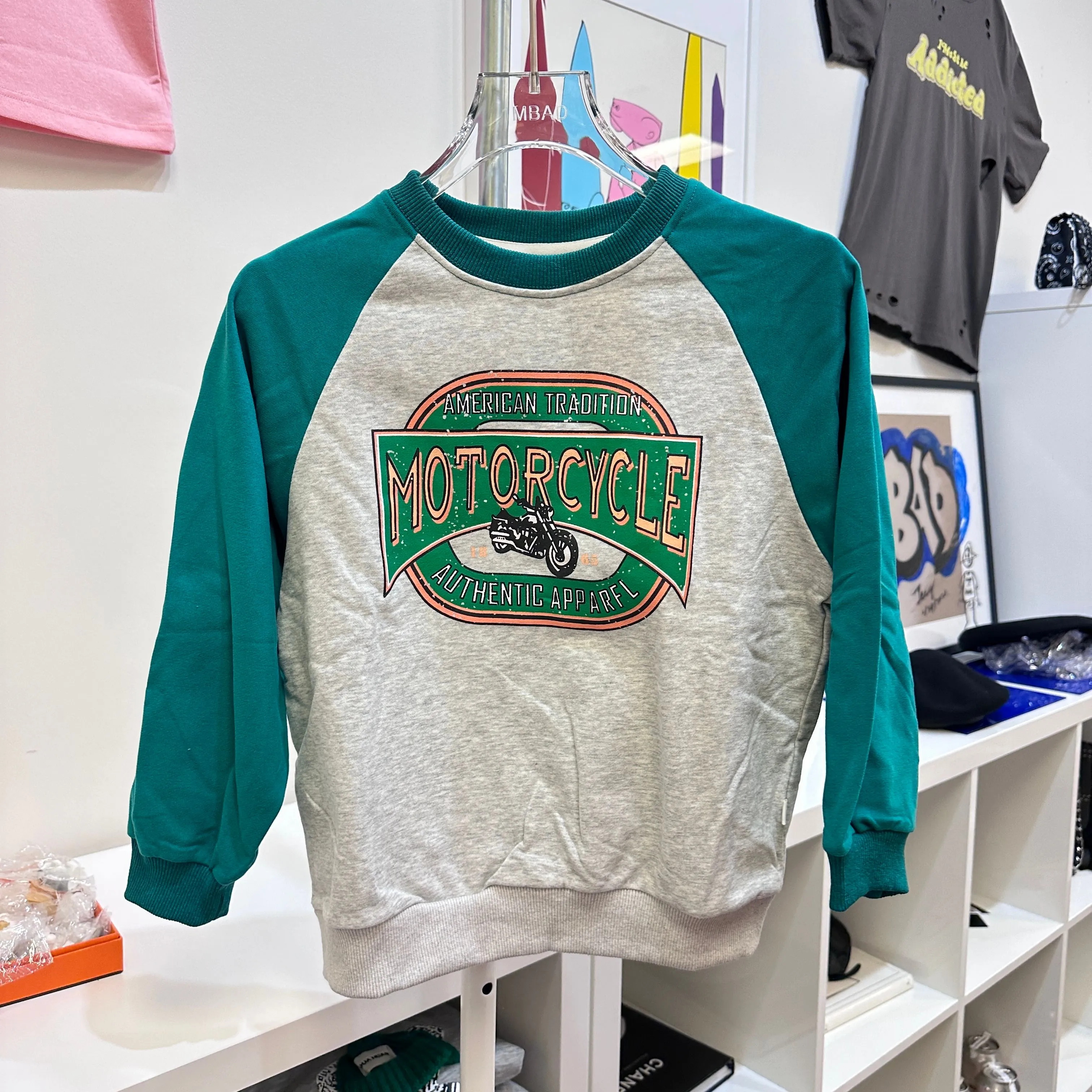 Product image for Motorcycle crew neck green SIZE 6