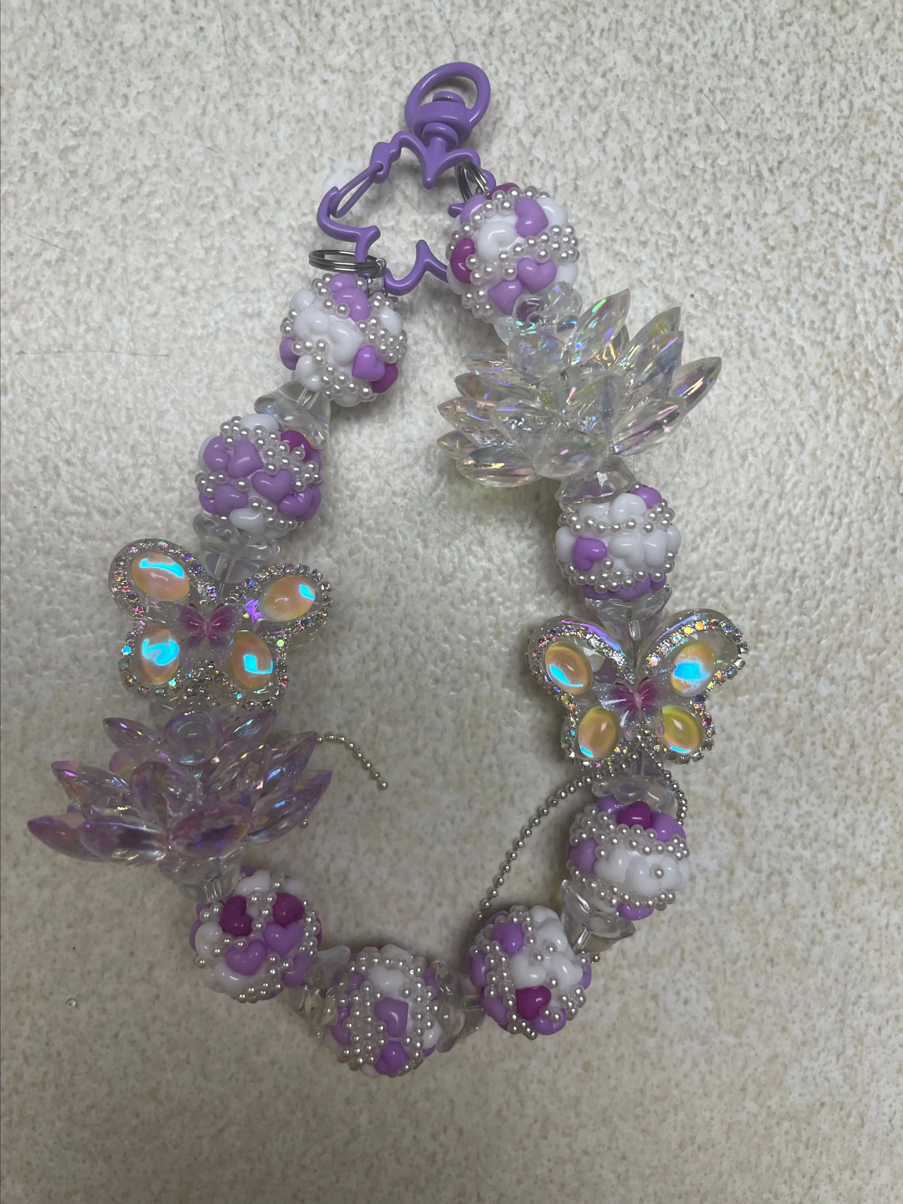 Product image for Butterfly Lotus Fancy Handmade Bag Charm