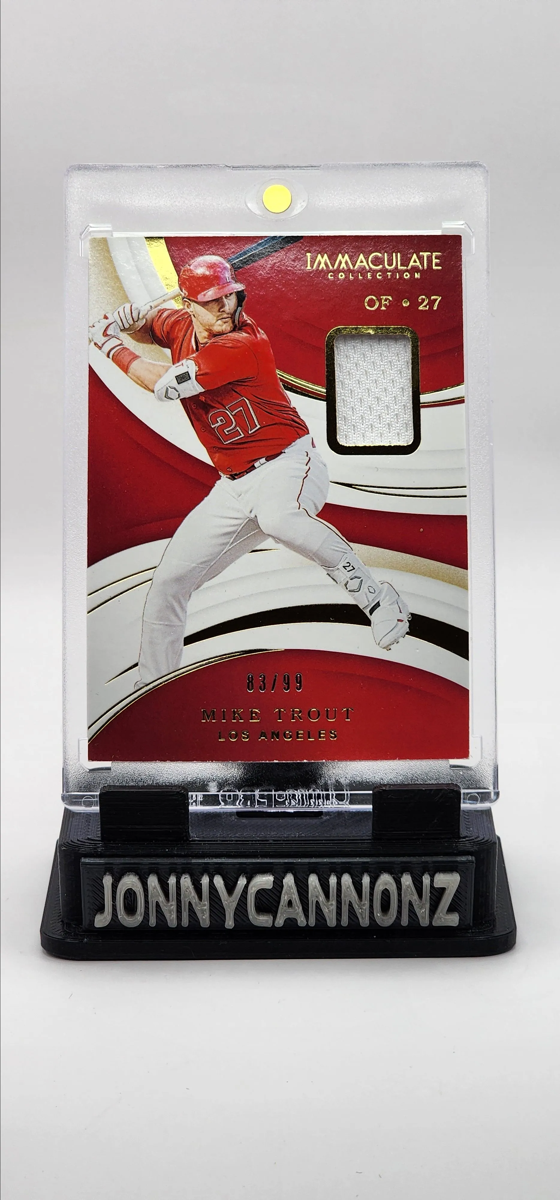 Product image for 2020 Immaculate Mike Trout Game Used Patch 83/99
